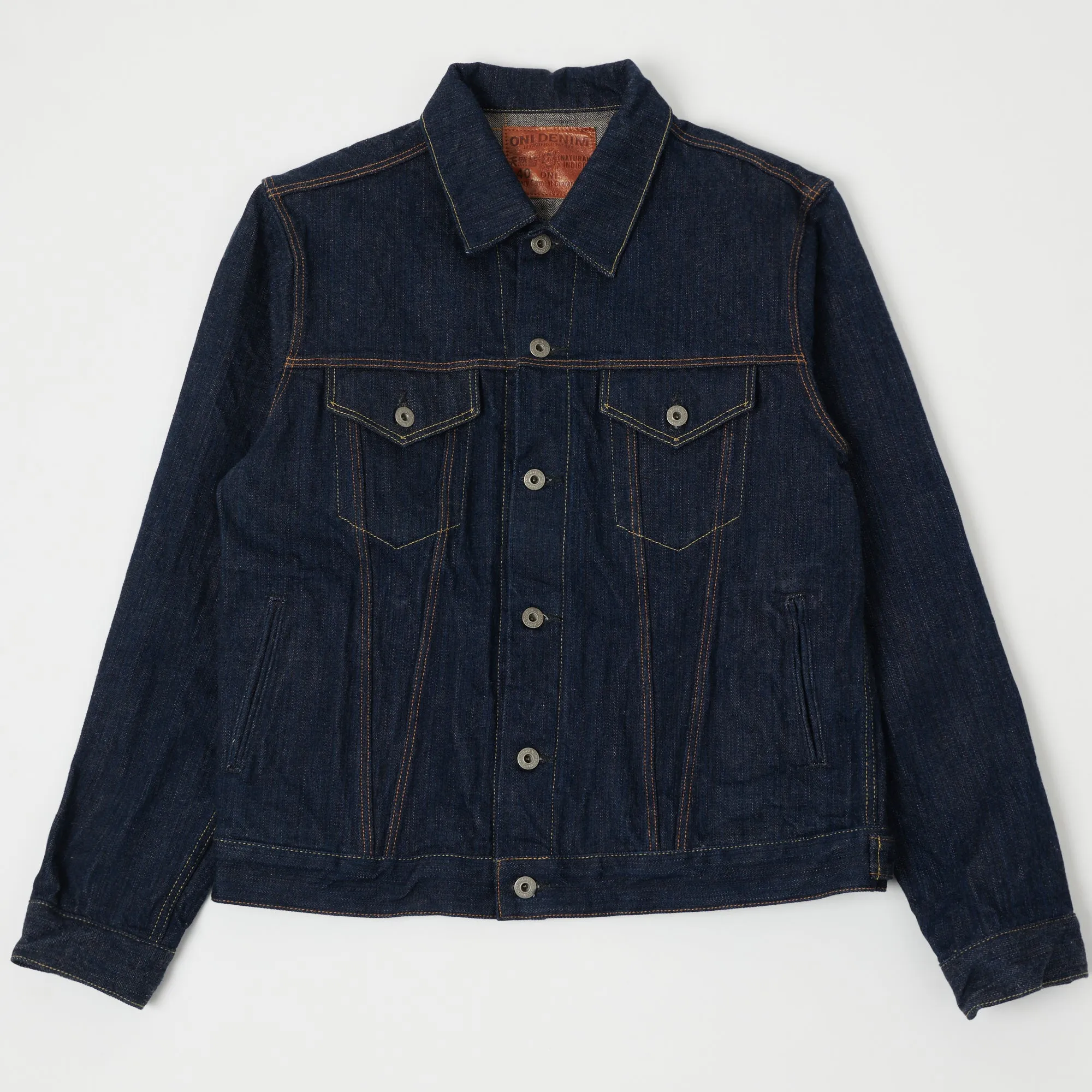 ONI Denim 02525P-SHM 'Kiwami' Semi Hand Made 16oz Type III Denim Jacket - Rinsed sold by Son of a Stag