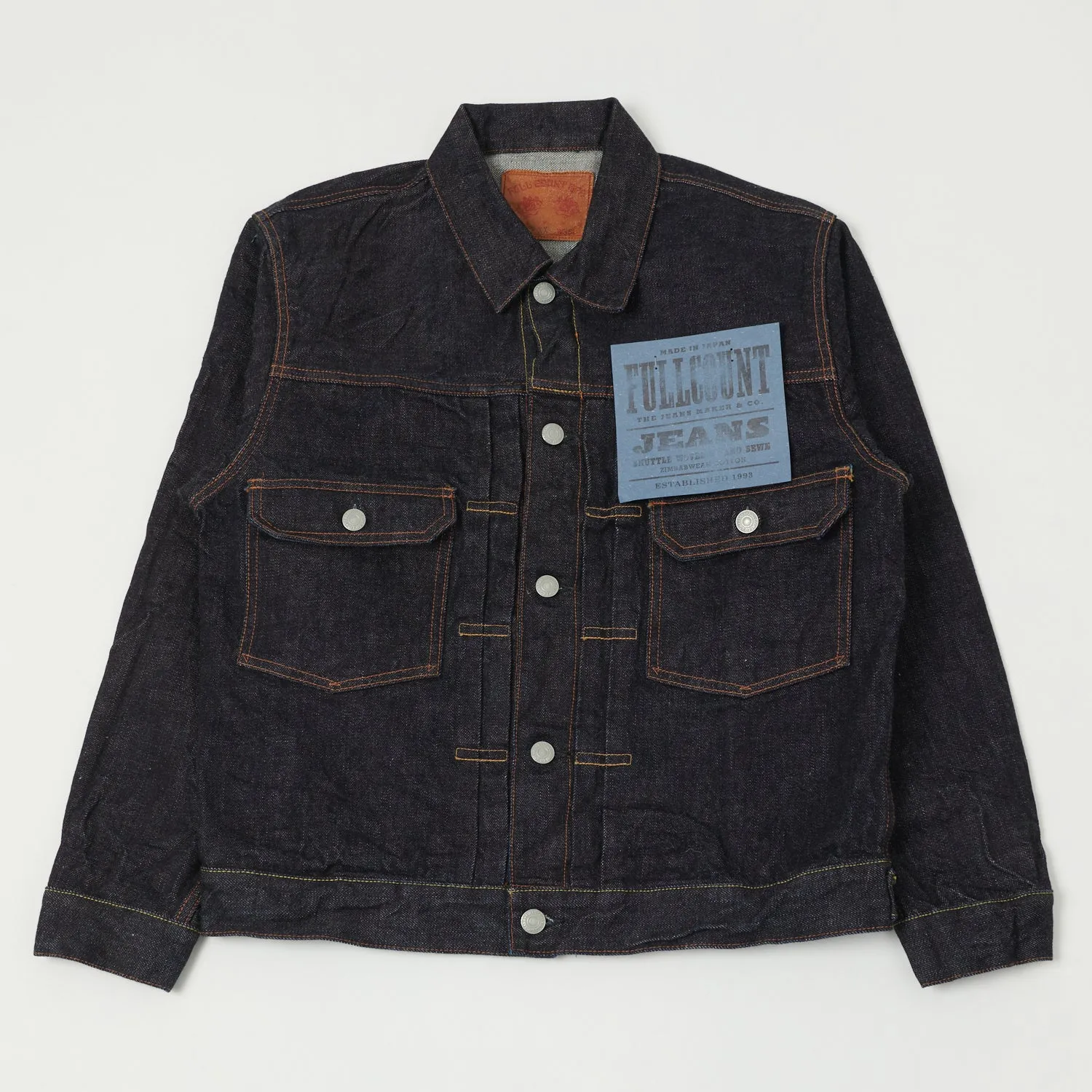 FULLCOUNT 2102XX 15.5oz Type II Denim Jacket - One Wash sold by Son of a Stag