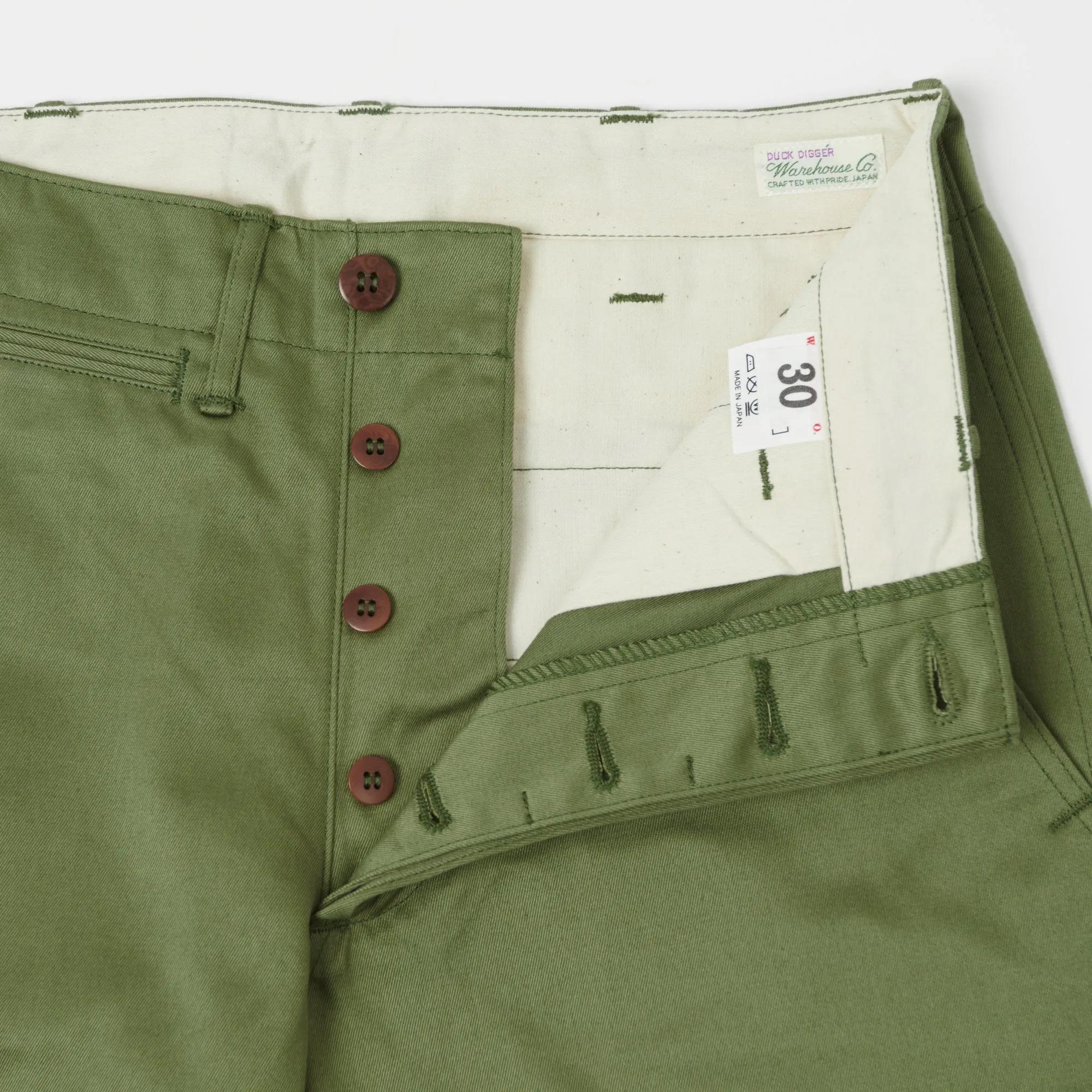 Warehouse & Co 1204 Duck Digger Chino Short - Green sold by Son of a Stag product image thumbnail 2