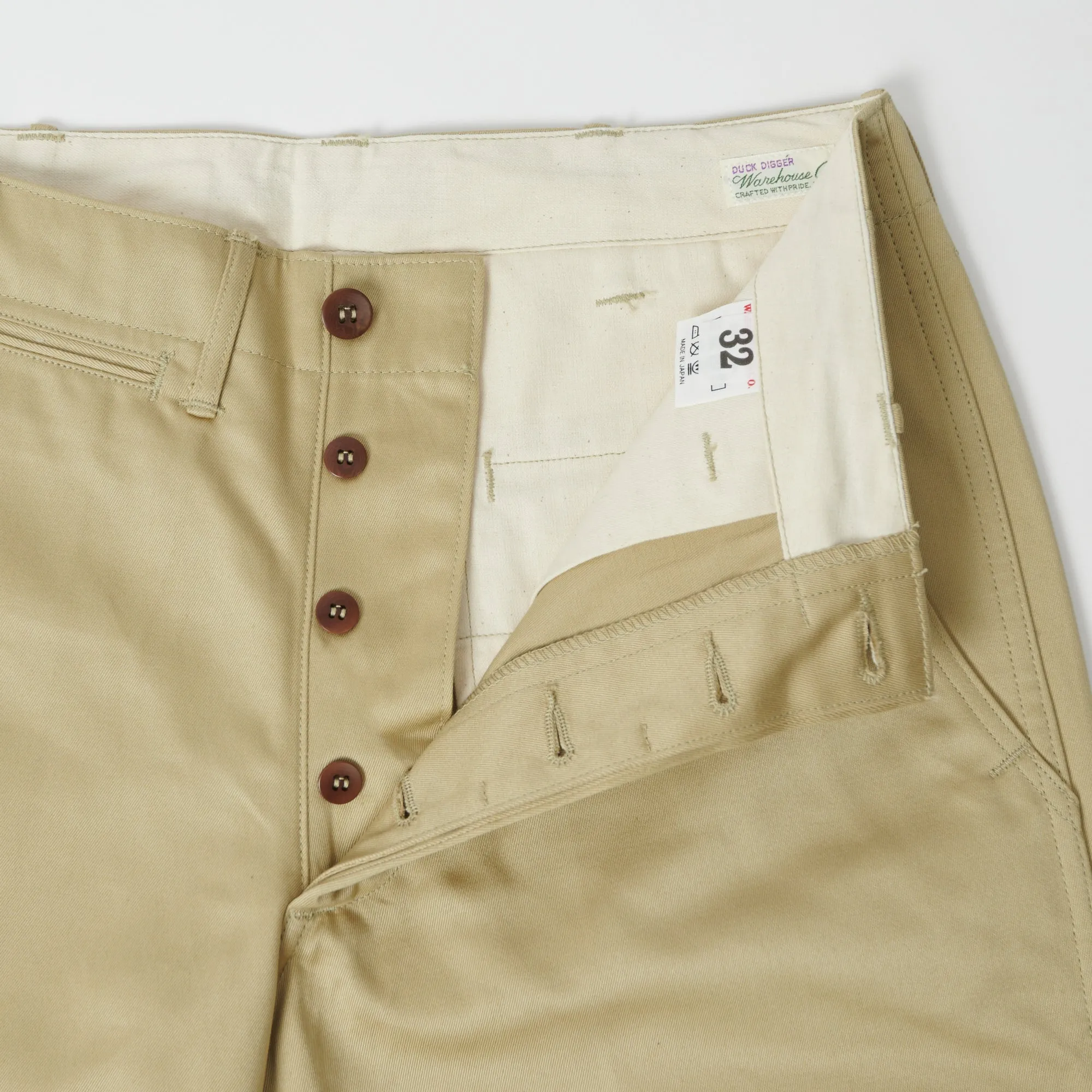 Warehouse & Co 1204 Duck Digger Chino Short - Beige sold by Son of a Stag product image thumbnail 2