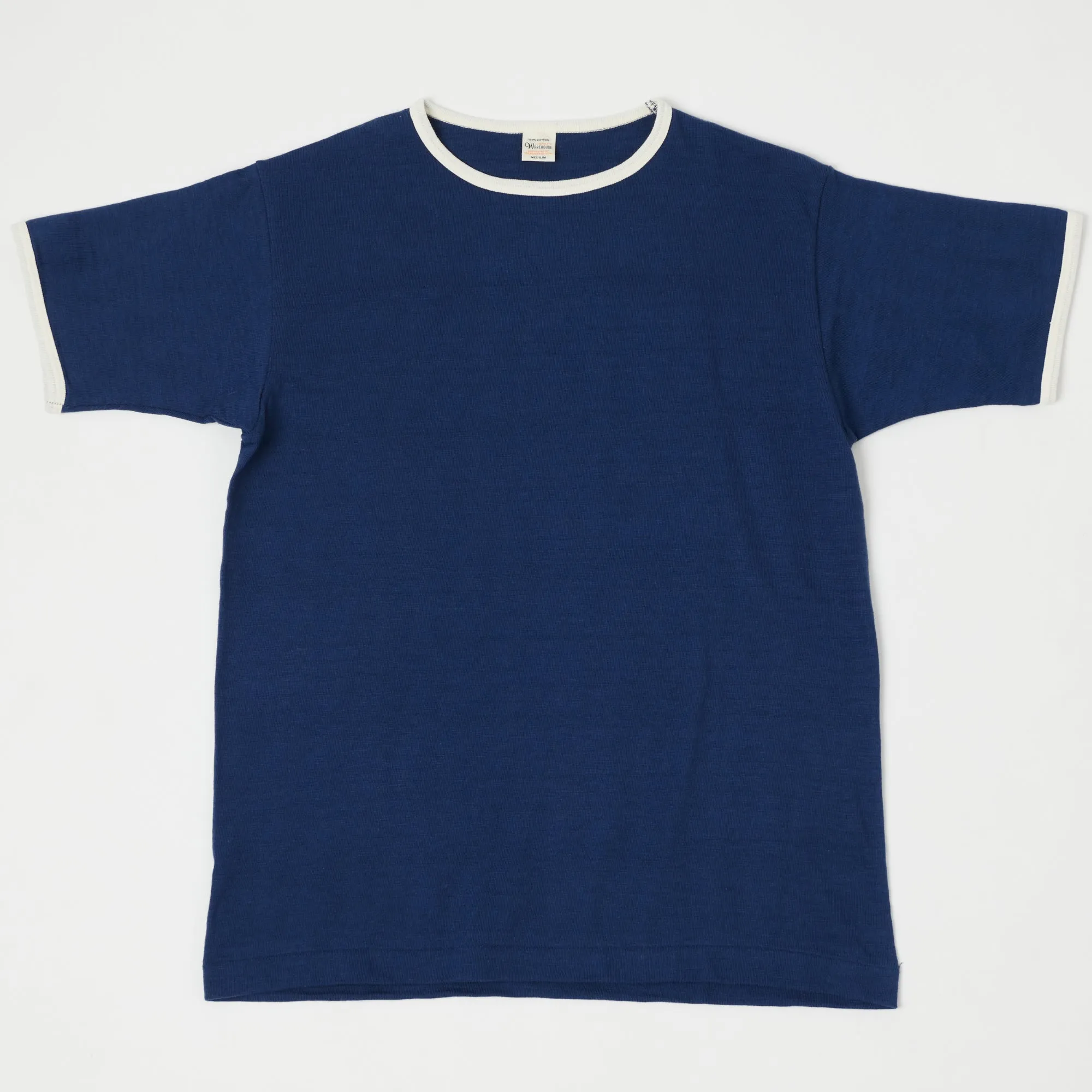 Warehouse & Co 4059 Ringer T-Shirt - Navy/Cream sold by Son of a Stag