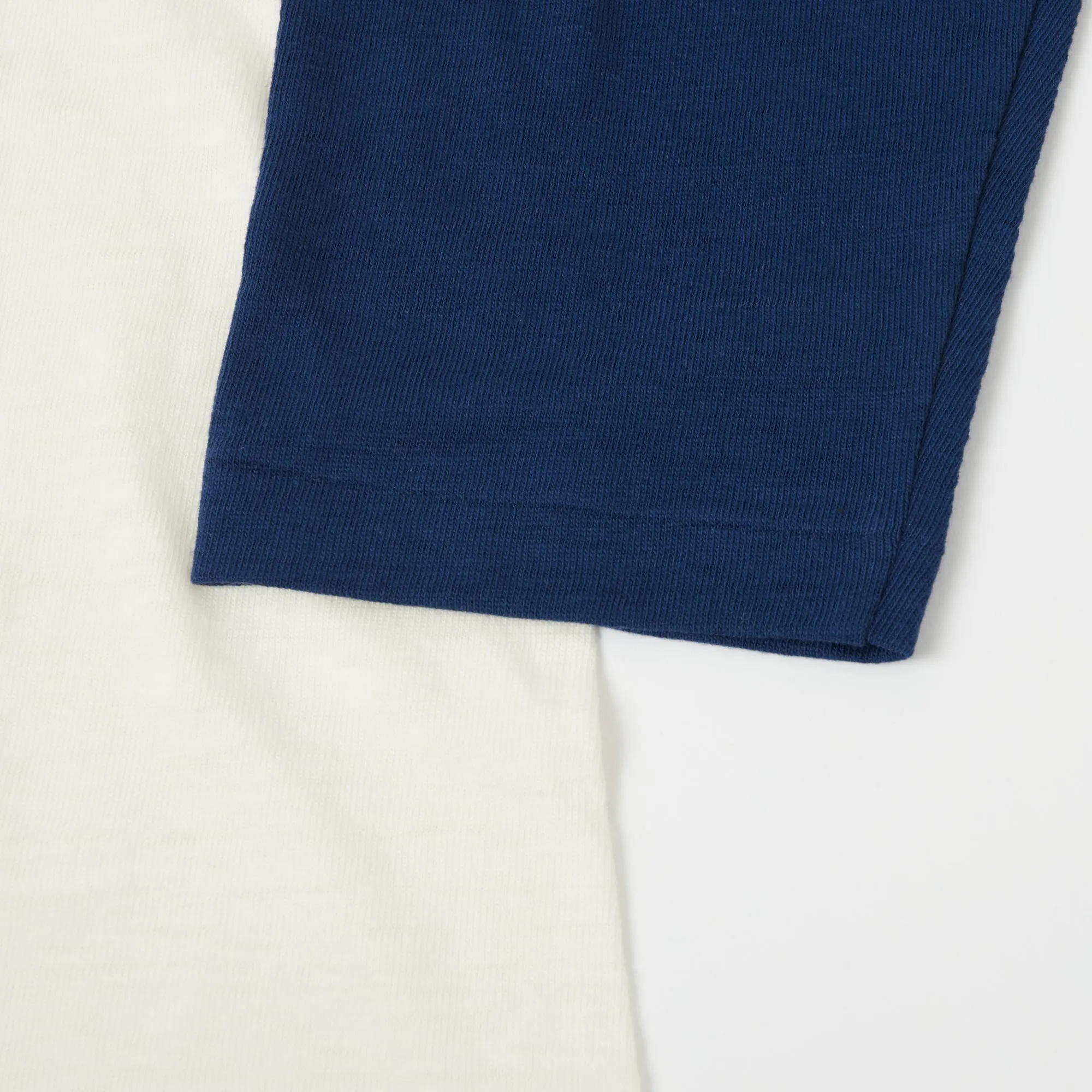 Warehouse & Co 4058 Baseball Henley - Cream/Navy sold by Son of a Stag product image thumbnail 4