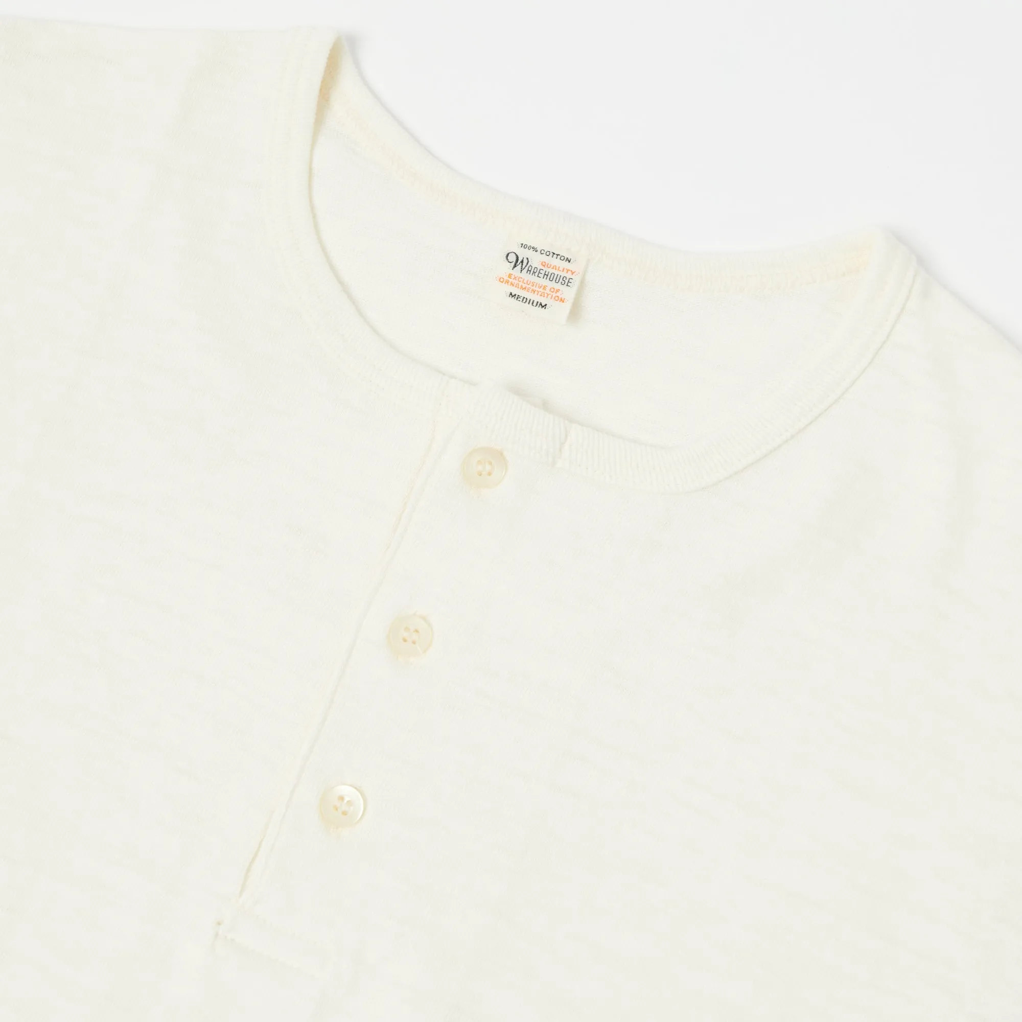 Warehouse & Co 4058 Baseball Henley - Cream/Navy sold by Son of a Stag product image thumbnail 2