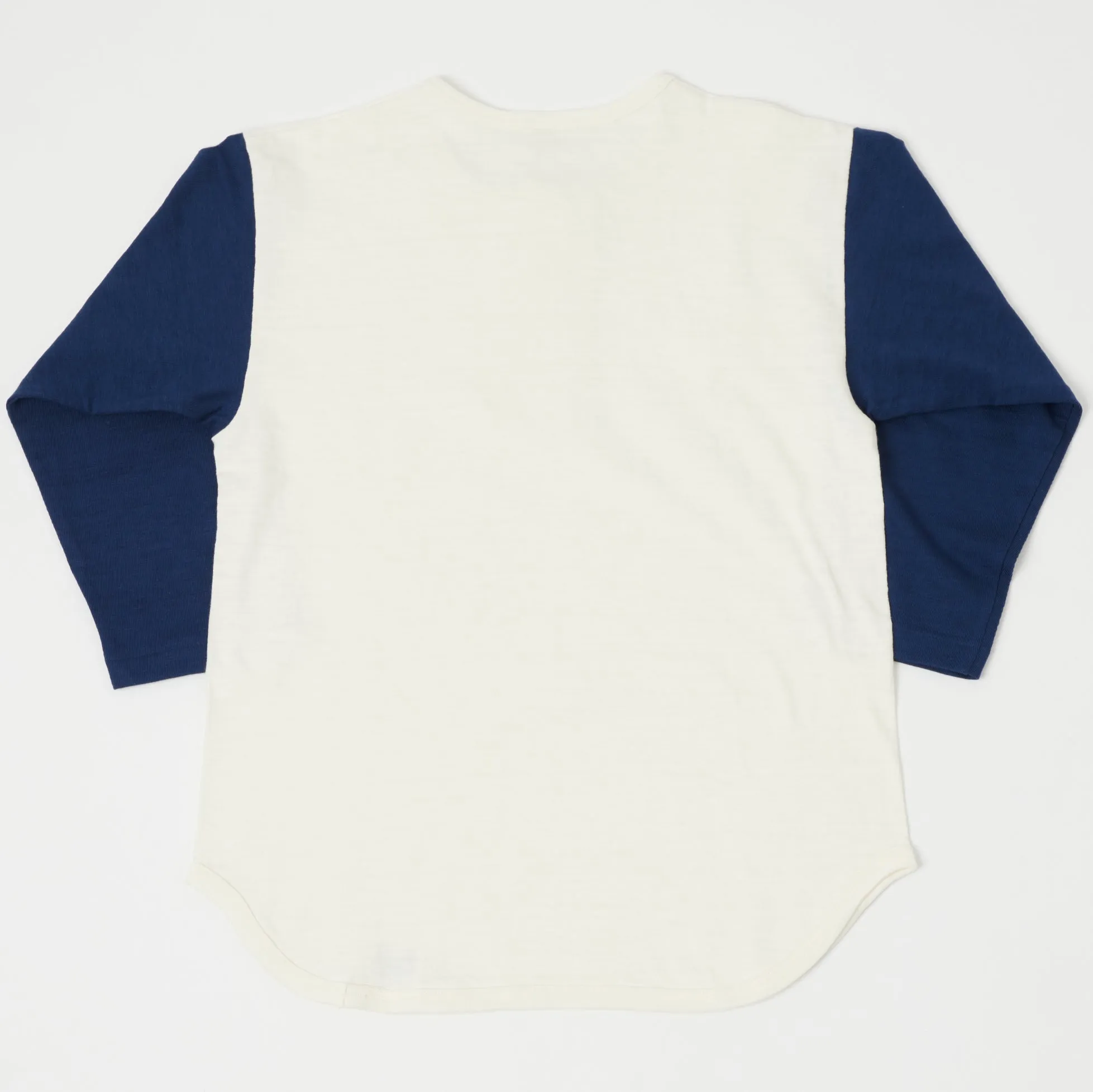 Warehouse & Co 4058 Baseball Henley - Cream/Navy sold by Son of a Stag product image thumbnail 3
