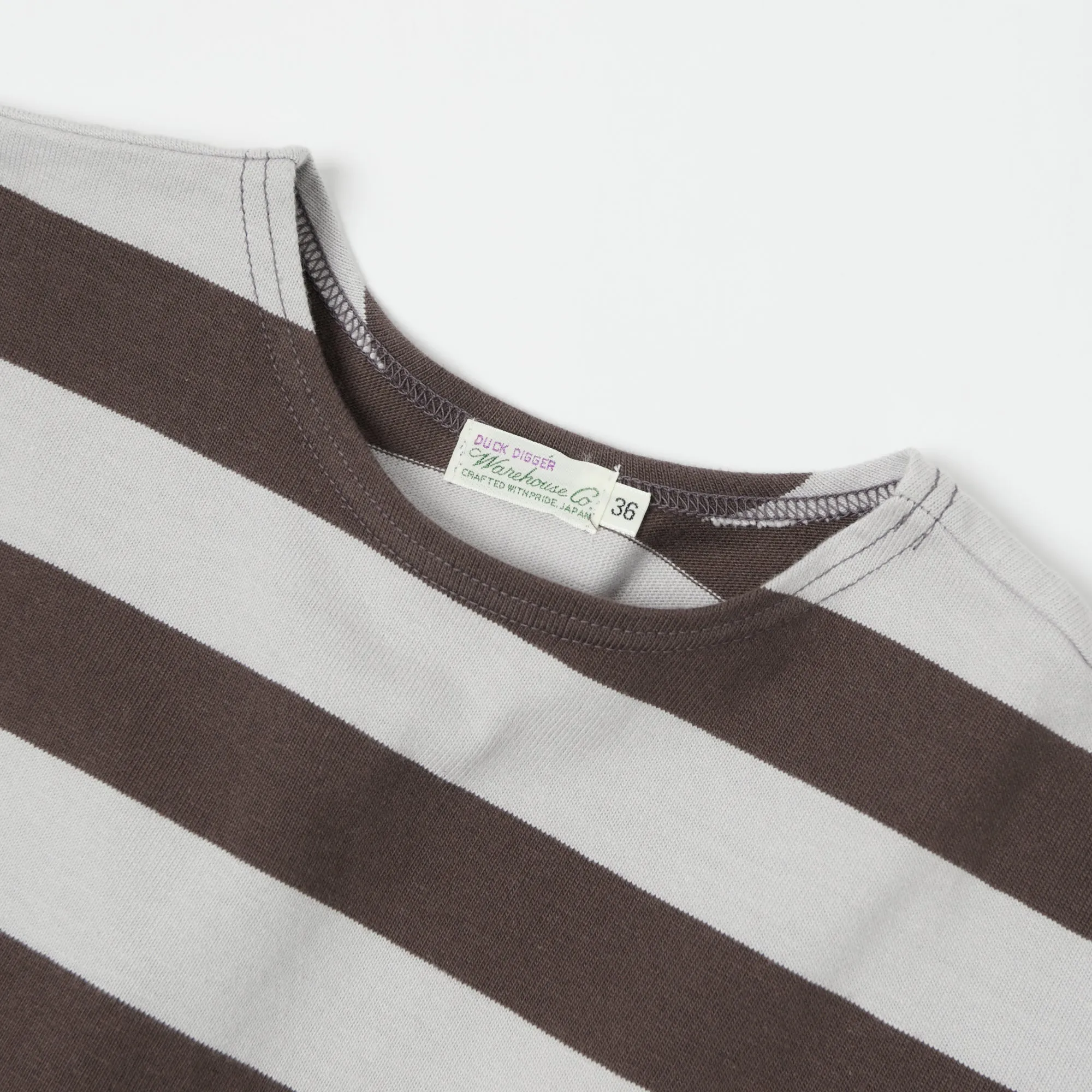 Warehouse & Co 4050 Duck Digger Border Stripe T-Shirt - Grey/Ash sold by Son of a Stag product image thumbnail 2