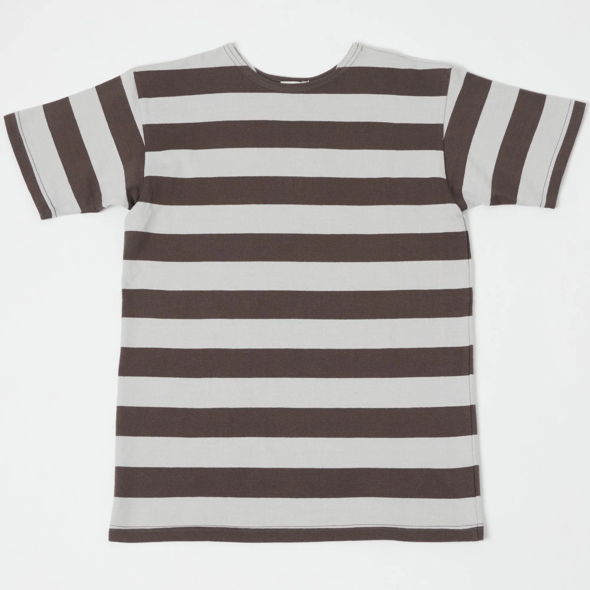 Warehouse & Co 4050 Duck Digger Border Stripe T-Shirt - Grey/Ash sold by Son of a Stag