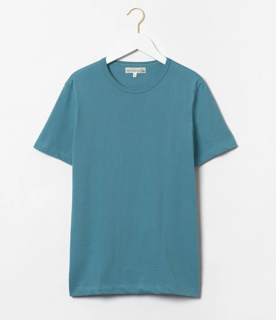 Merz b. Schwanen 1950s Classic Lightweight T-Shirt - Aqua sold by Son of a Stag
