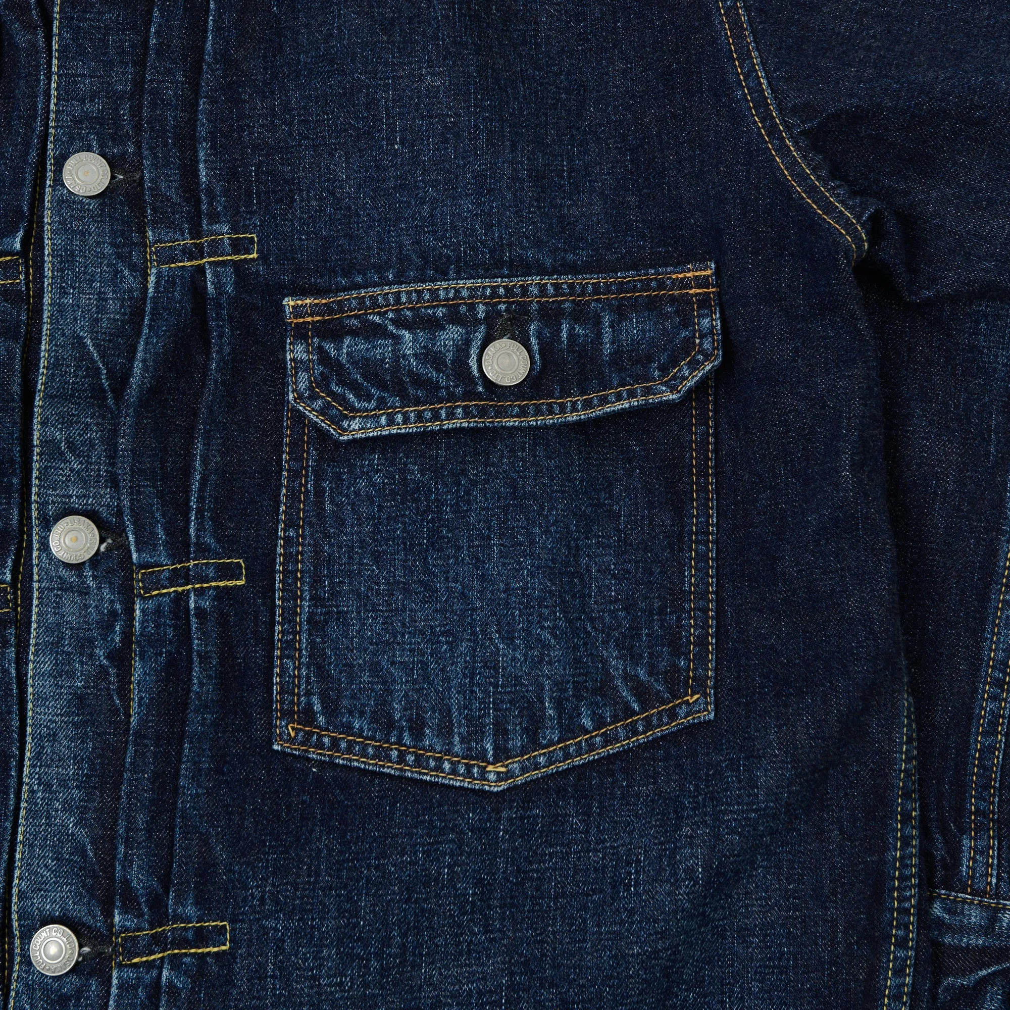 FULLCOUNT 2107 13.75oz Type I Denim Jacket - 'Half Way There' Wash sold by Son of a Stag product image thumbnail 3