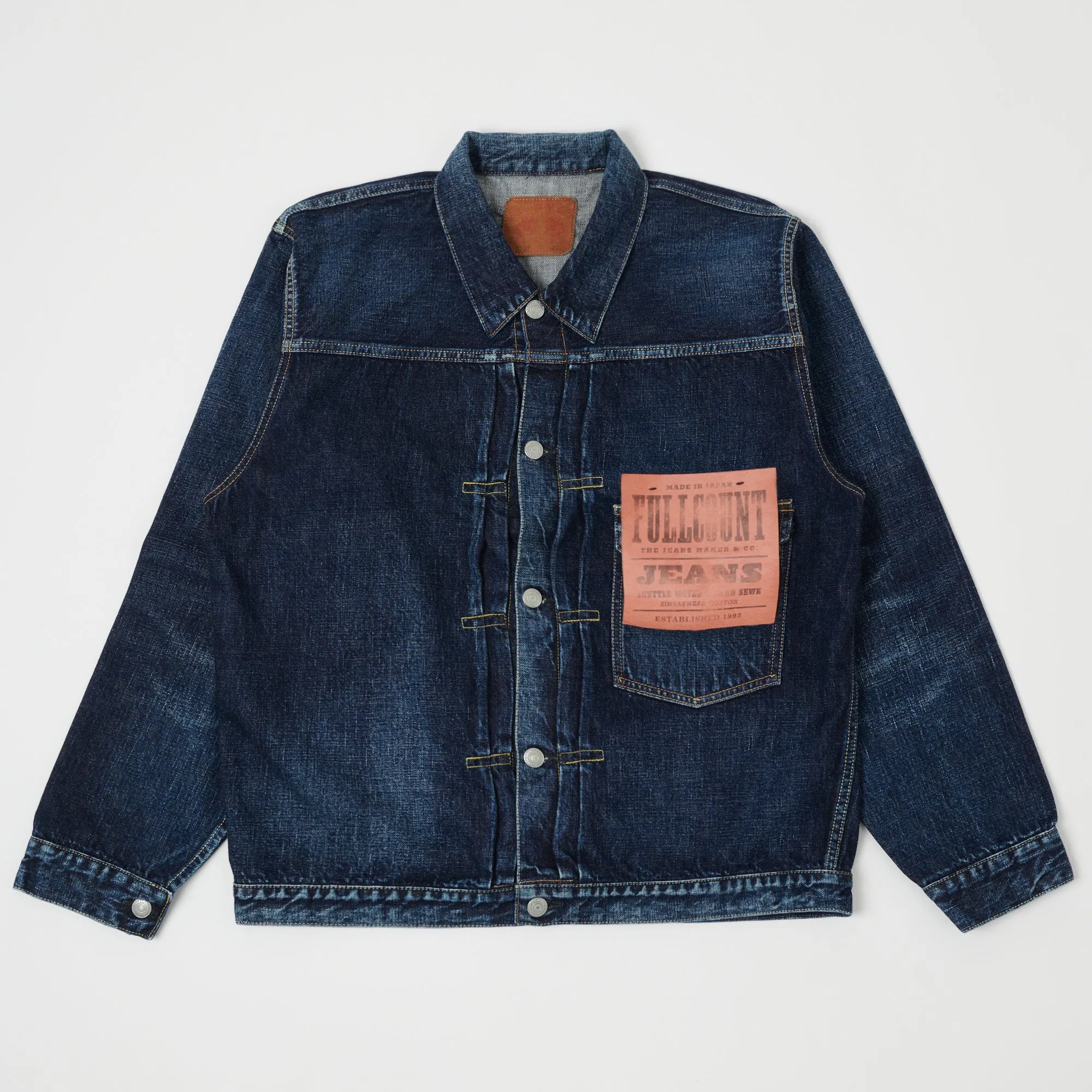 FULLCOUNT 2107 13.75oz Type I Denim Jacket - 'Half Way There' Wash sold by Son of a Stag