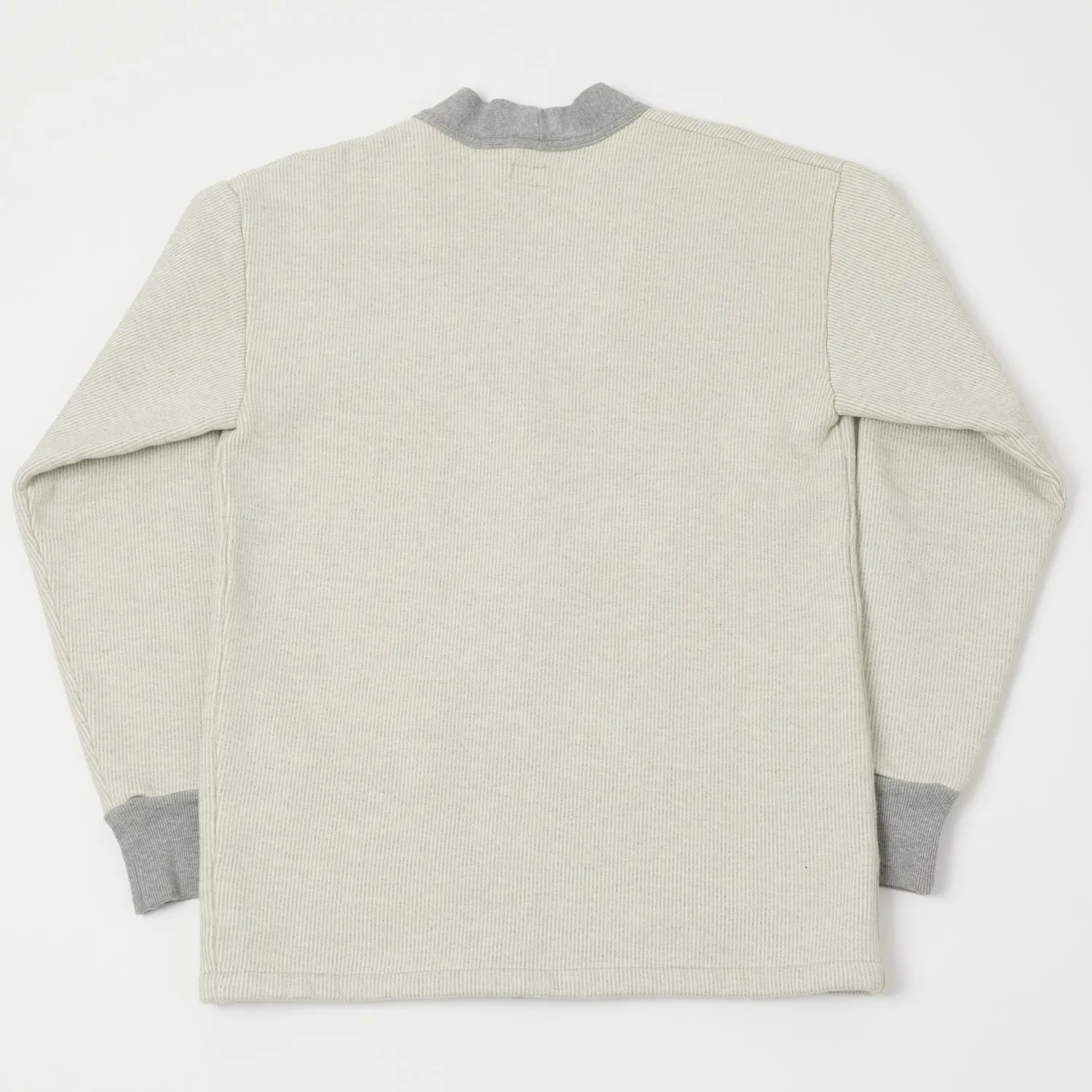 Dubbleworks Striped Sweat-Cardigan - Grey sold by Son of a Stag product image thumbnail 4