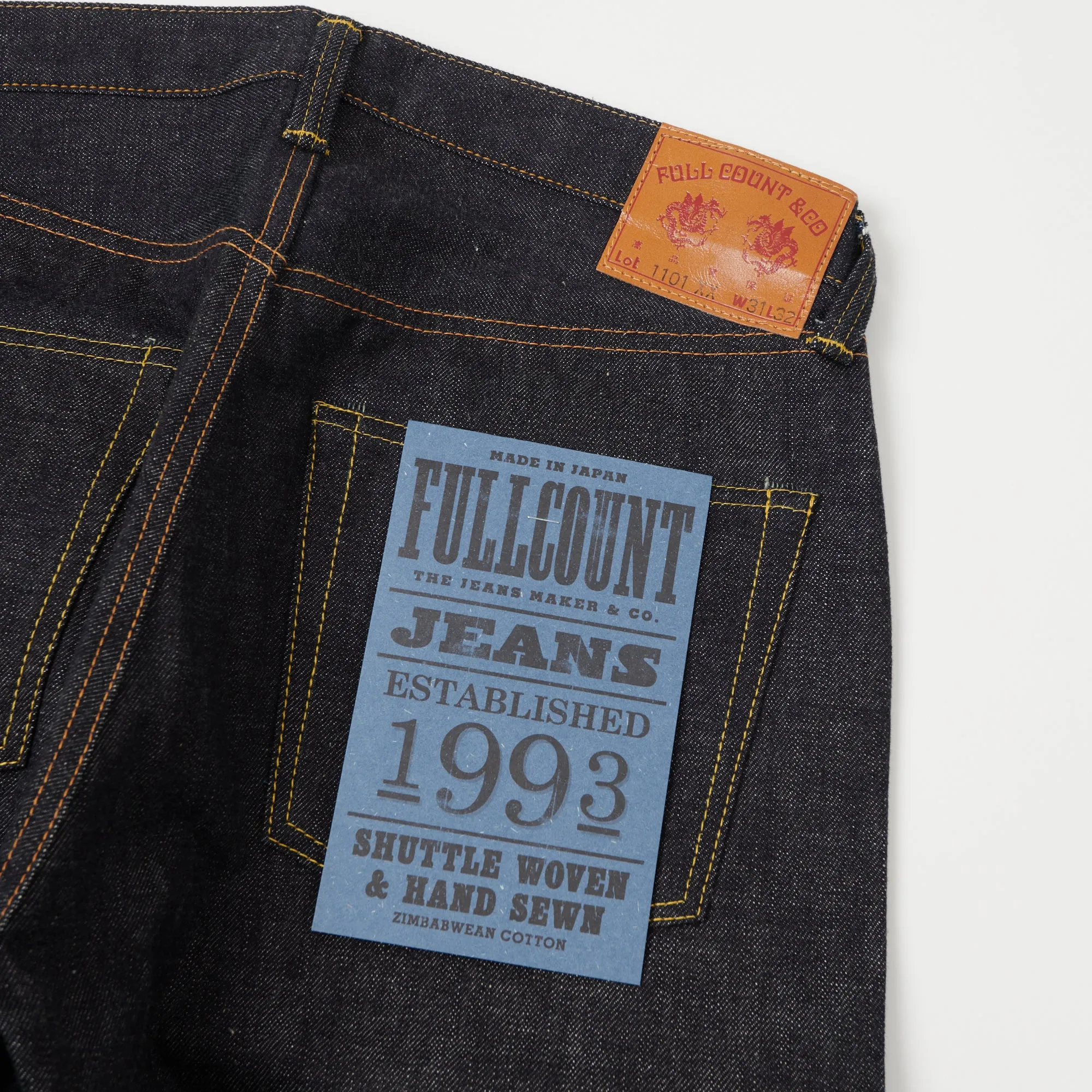 FULLCOUNT 1101XX 15.5oz Loose Straight Jean - Raw sold by Son of a Stag product image thumbnail 2