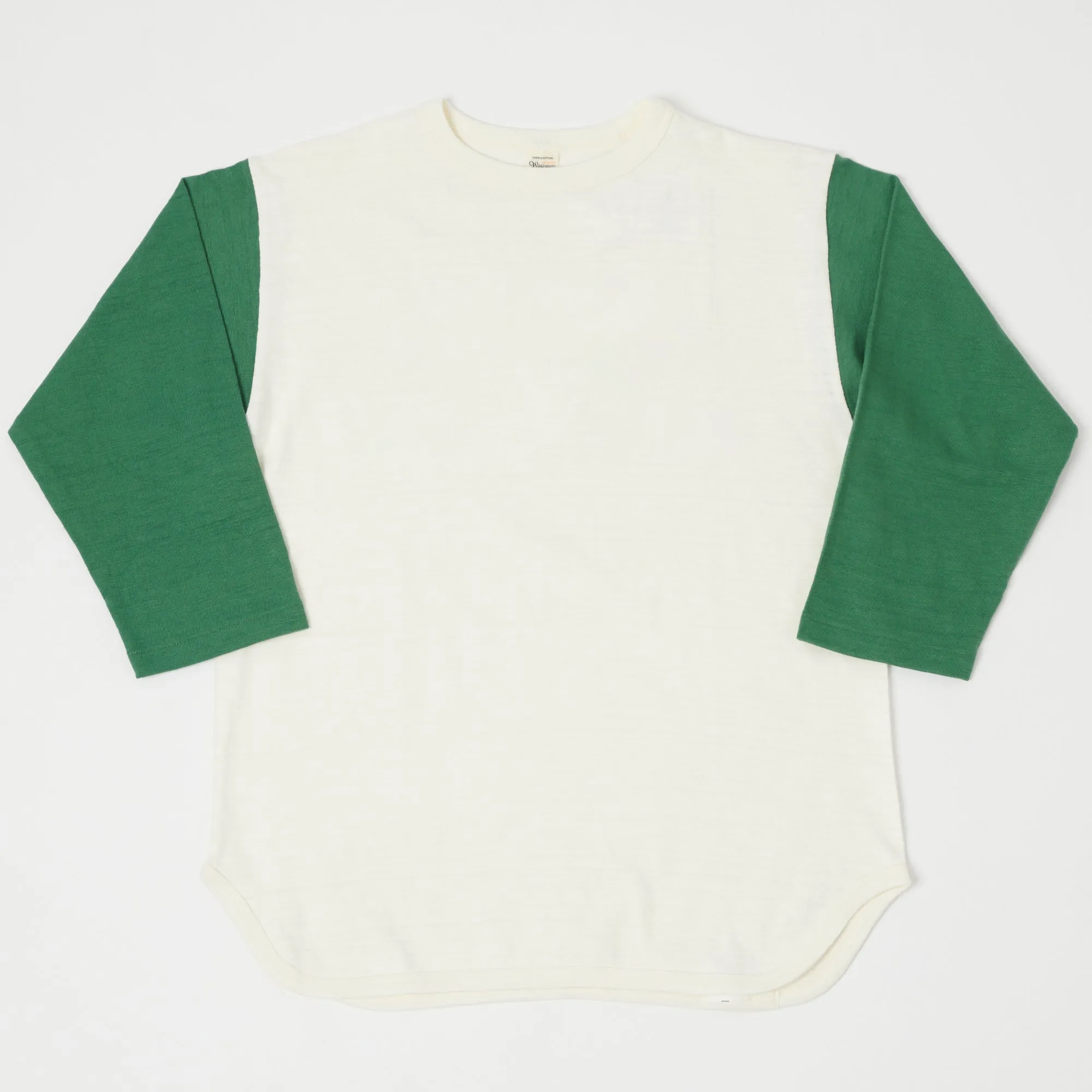 Warehouse & Co 4800 Baseball T-Shirt - Cream/Light Green sold by Son of a Stag