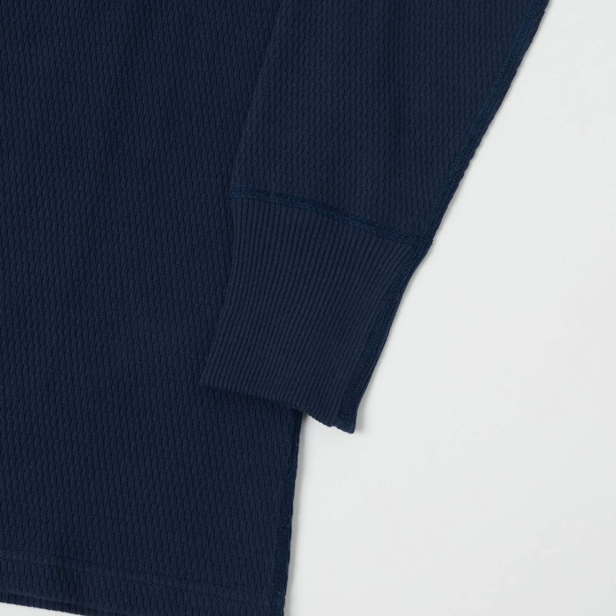 Warehouse & Co 5904 Waffle Knit Thermal Henley - Navy sold by Son of a Stag product image thumbnail 4