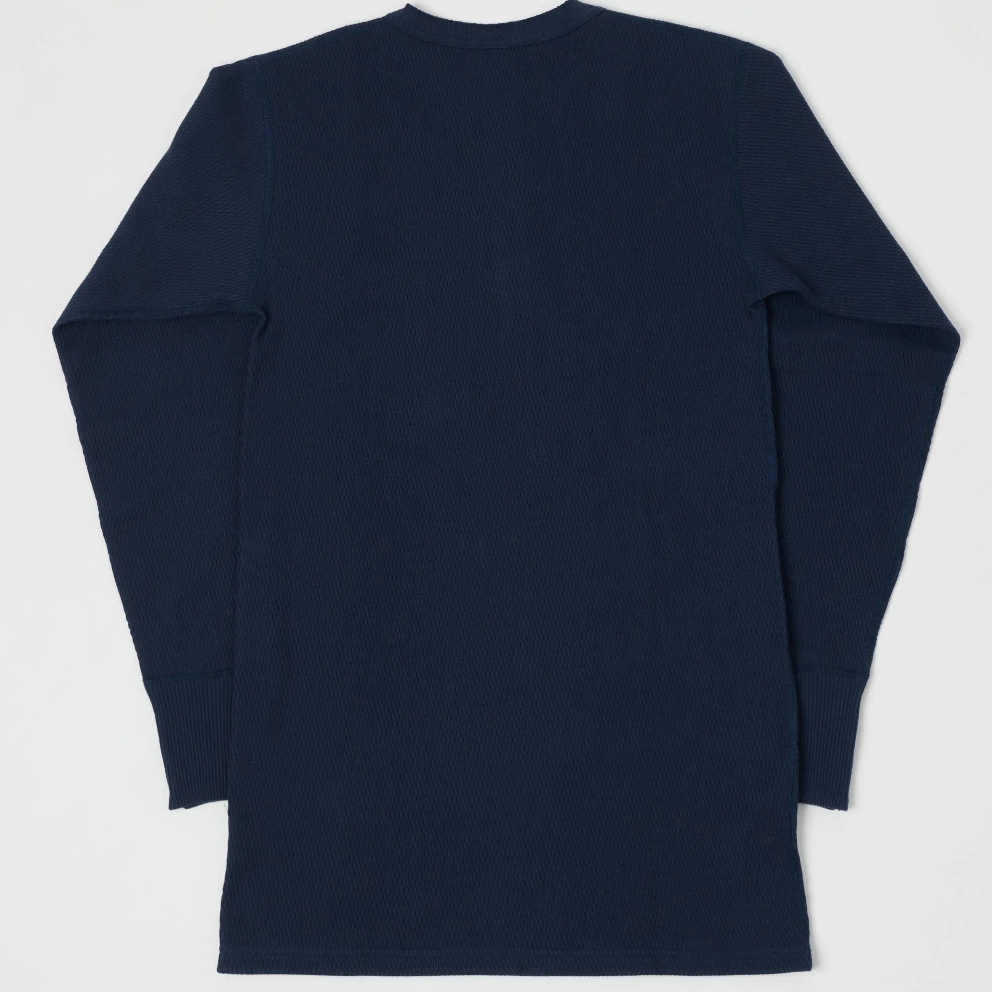Warehouse & Co 5904 Waffle Knit Thermal Henley - Navy sold by Son of a Stag product image thumbnail 3