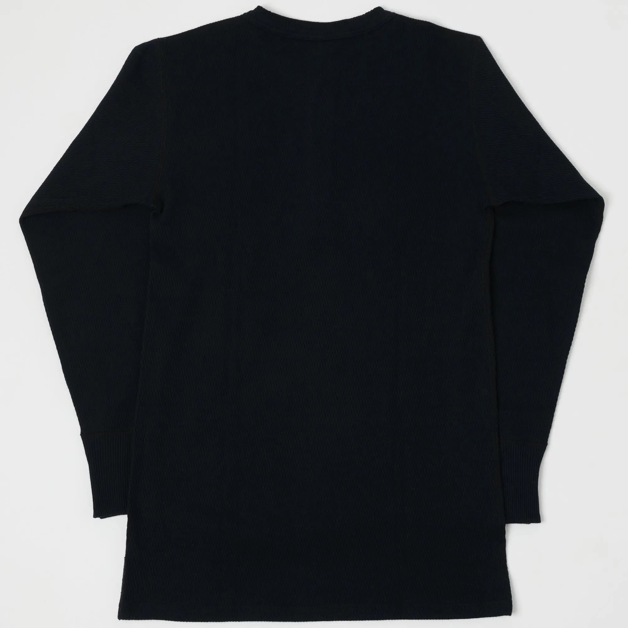Warehouse & Co 5904 Waffle Knit Thermal Henley - Black sold by Son of a Stag product image thumbnail 3