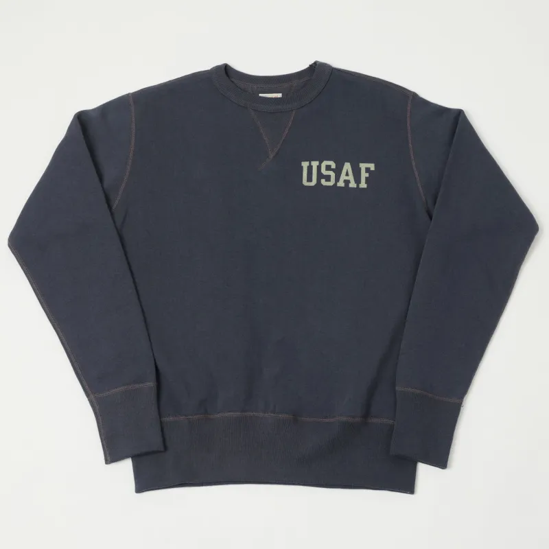 TOYS McCOY U.S.A.F Print Sweatshirt - Navy Grey sold by Son of a Stag