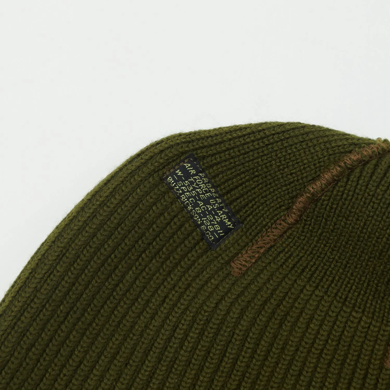 Buzz Rickson's 'AAF' A-4 Watch Cap - Olive sold by Son of a Stag product image thumbnail 3