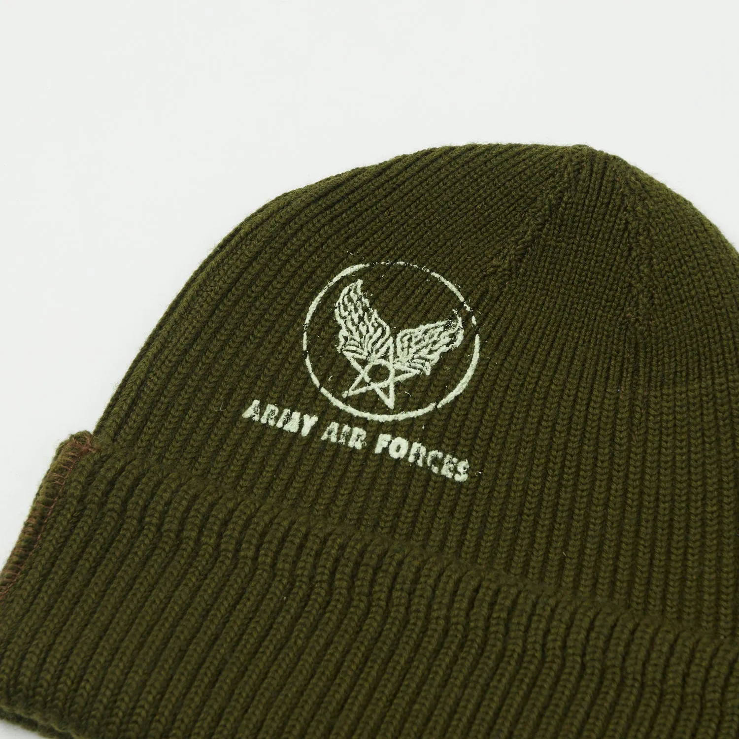 Buzz Rickson's 'AAF' A-4 Watch Cap - Olive sold by Son of a Stag product image thumbnail 2