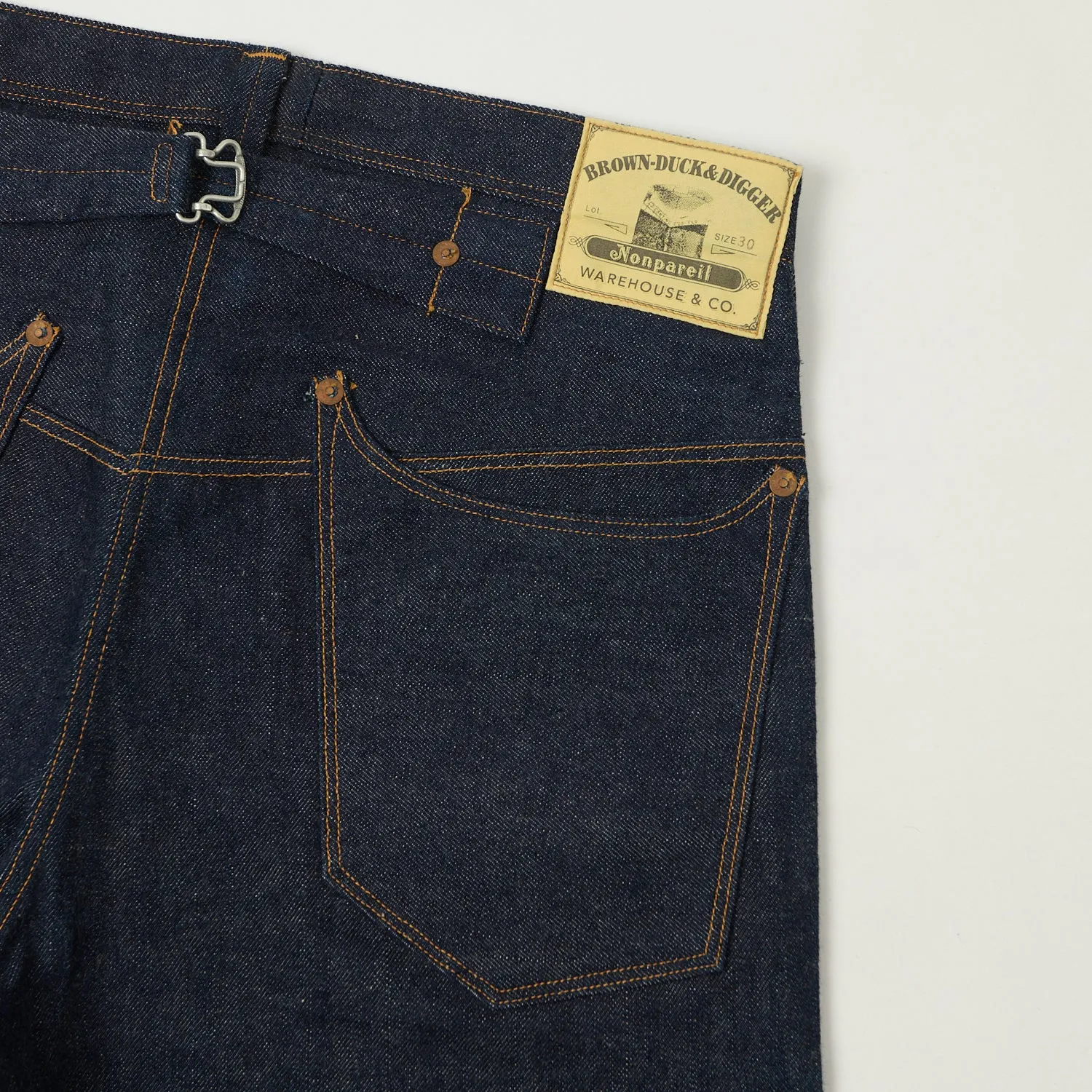 Warehouse & Co 'Brown-Duck & Digger' Regular Straight Jean - Raw sold by Son of a Stag product image thumbnail 2