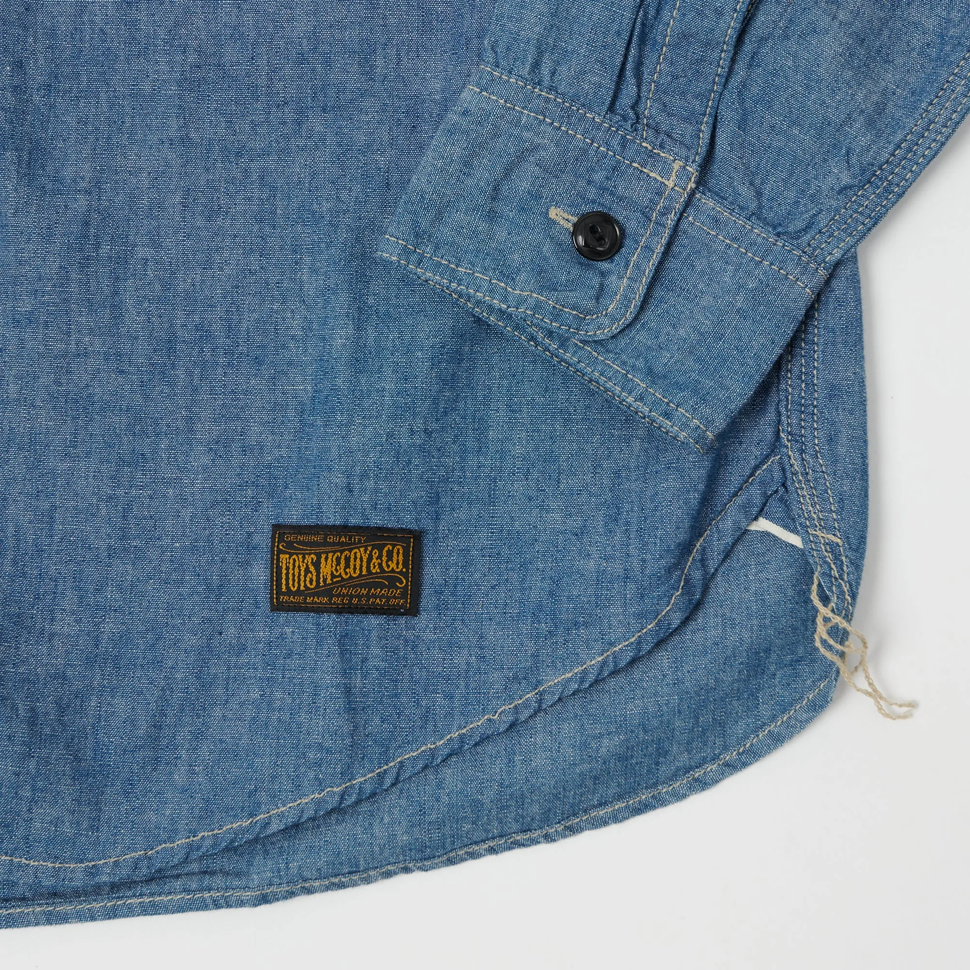 TOYS McCOY 'Popeye' Print Military Chambray Shirt - Blue sold by Son of a Stag product image thumbnail 5