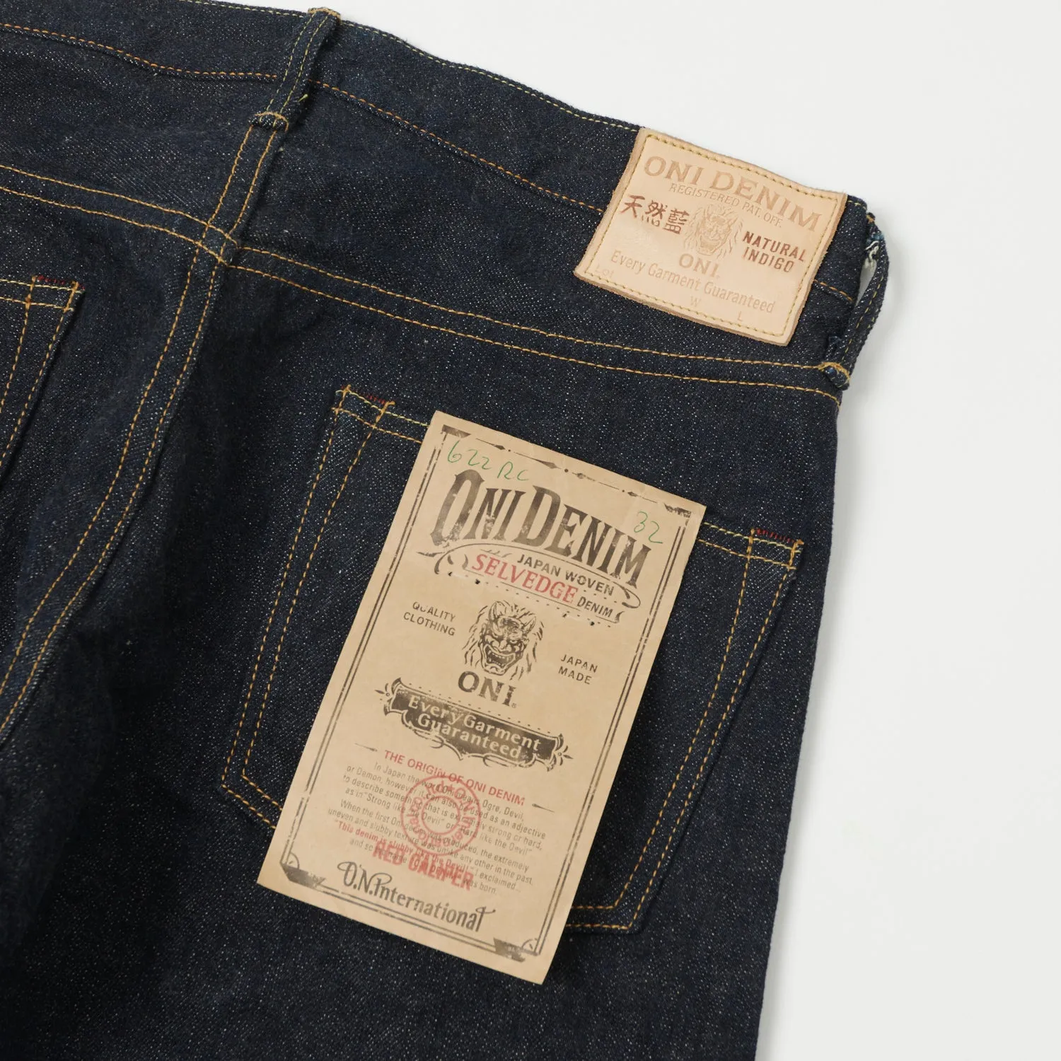 ONI Denim 622RC 16oz Natural Indigo Red Caliper Regular Tapered Jean - One Wash sold by Son of a Stag product image thumbnail 2