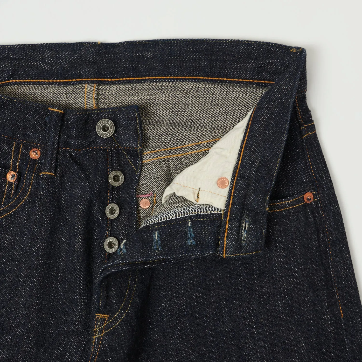 ONI Denim 689 Kiraku II 12oz Natural Indigo Slim Tapered Jean - One Wash sold by Son of a Stag product image thumbnail 4