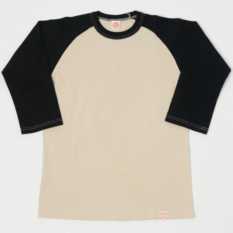 TOYS McCOY Raglan Sleeve Baseball T-Shirt - Ivory/Black sold by Son of a Stag