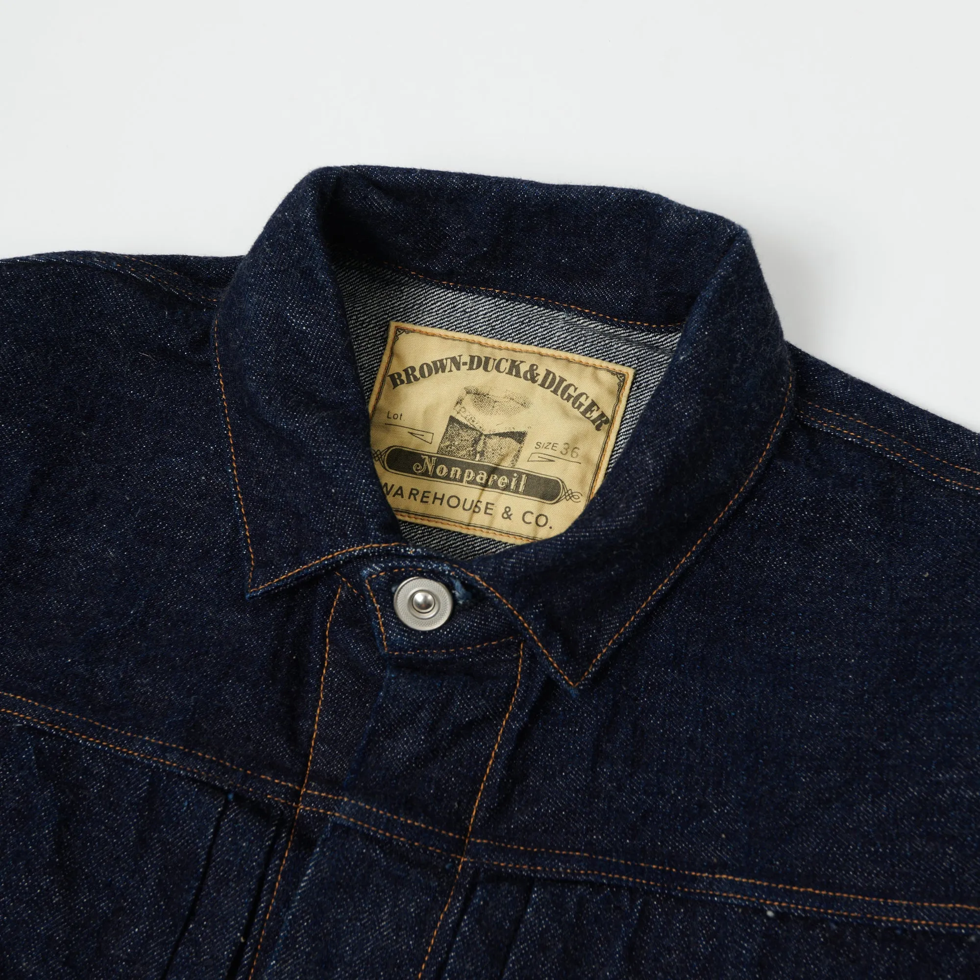 Warehouse & Co 'Brown-Duck & Digger' Denim Blouse Jacket - Rinsed sold by Son of a Stag product image thumbnail 2