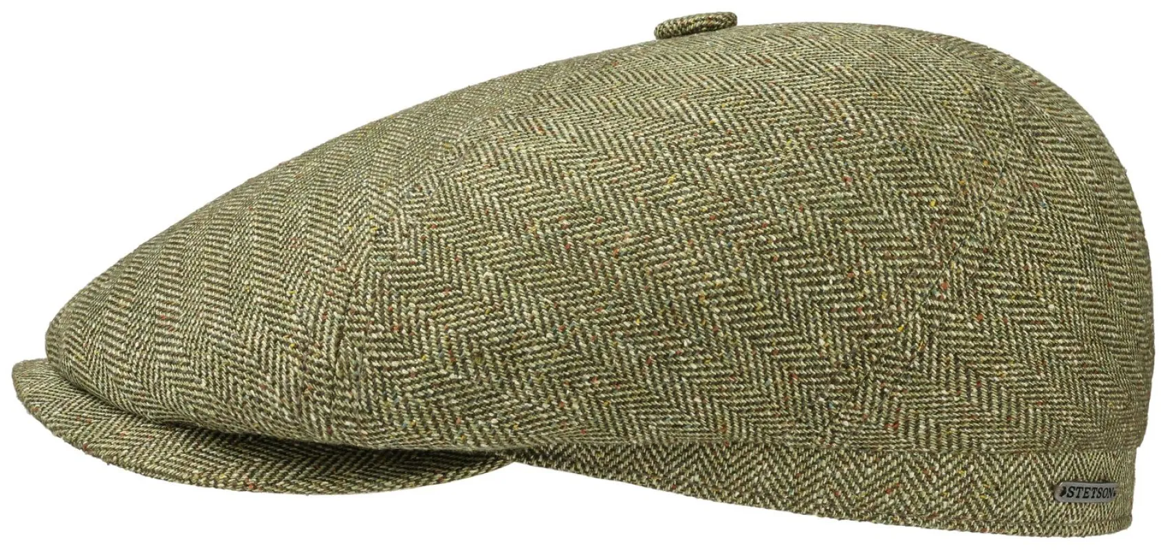 Stetson Six Panel Silk/Cotton Flat Cap - Green sold by Son of a Stag
