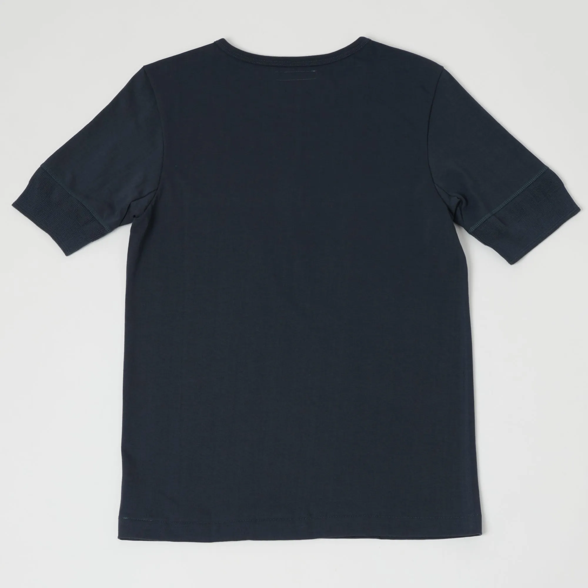 Merz b. Schwanen 207 Short Sleeve Henley - Navy sold by Son of a Stag product image thumbnail 3