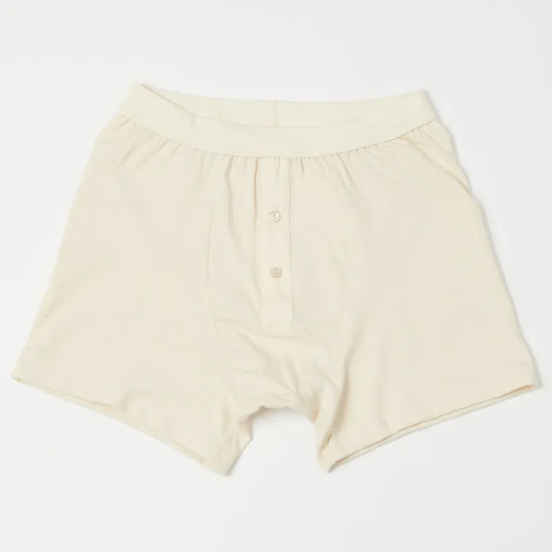 Merz b. Schwanen 255 Button Fly Boxer Brief - Nature sold by Son of a Stag