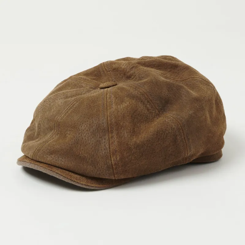 Stetson Hatteras Burney Pigskin Flat Cap - Tan sold by Son of a Stag