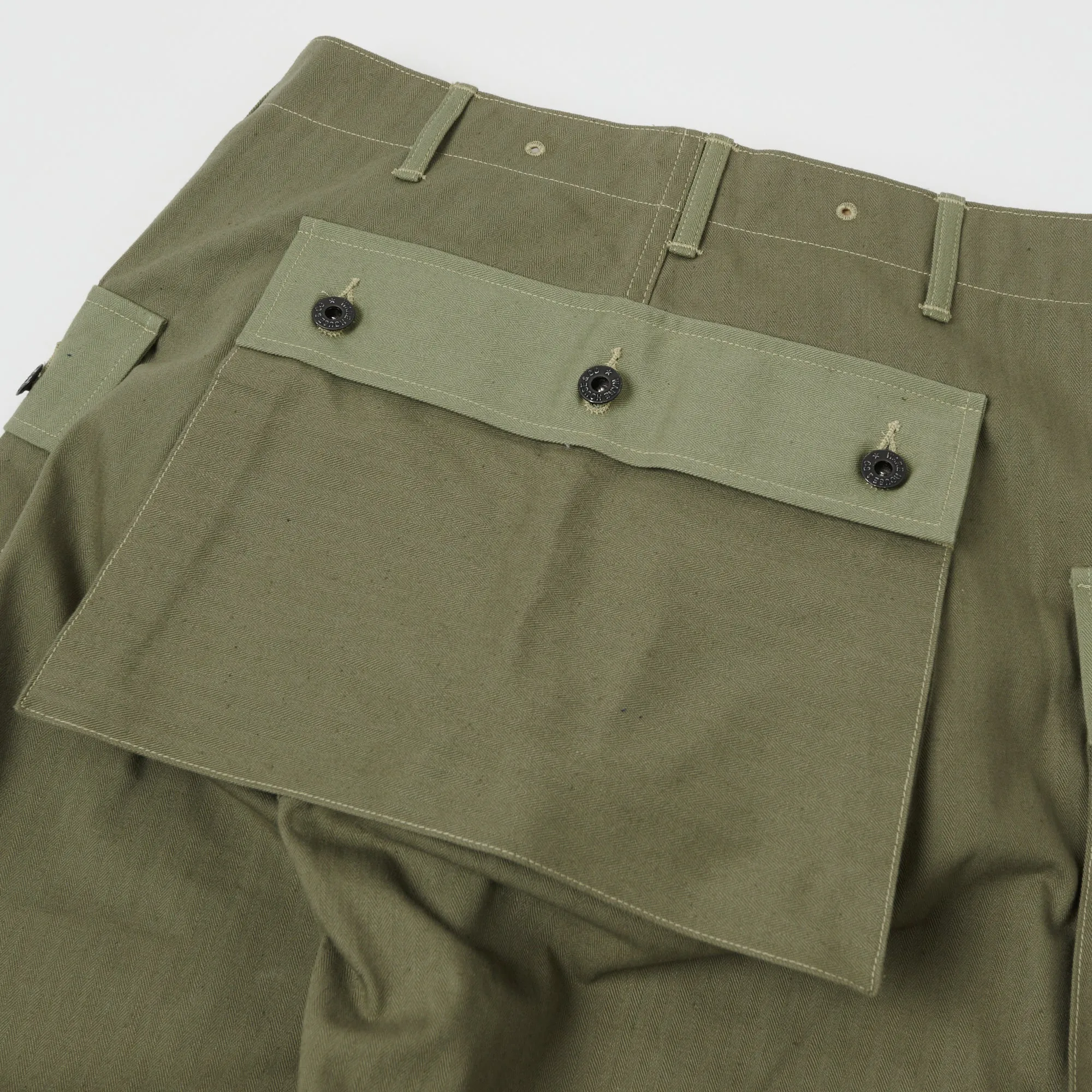 Warehouse & Co 1097 U.S.M.C. Herringbone Twill Monkey Pant - Olive Drab sold by Son of a Stag product image thumbnail 2
