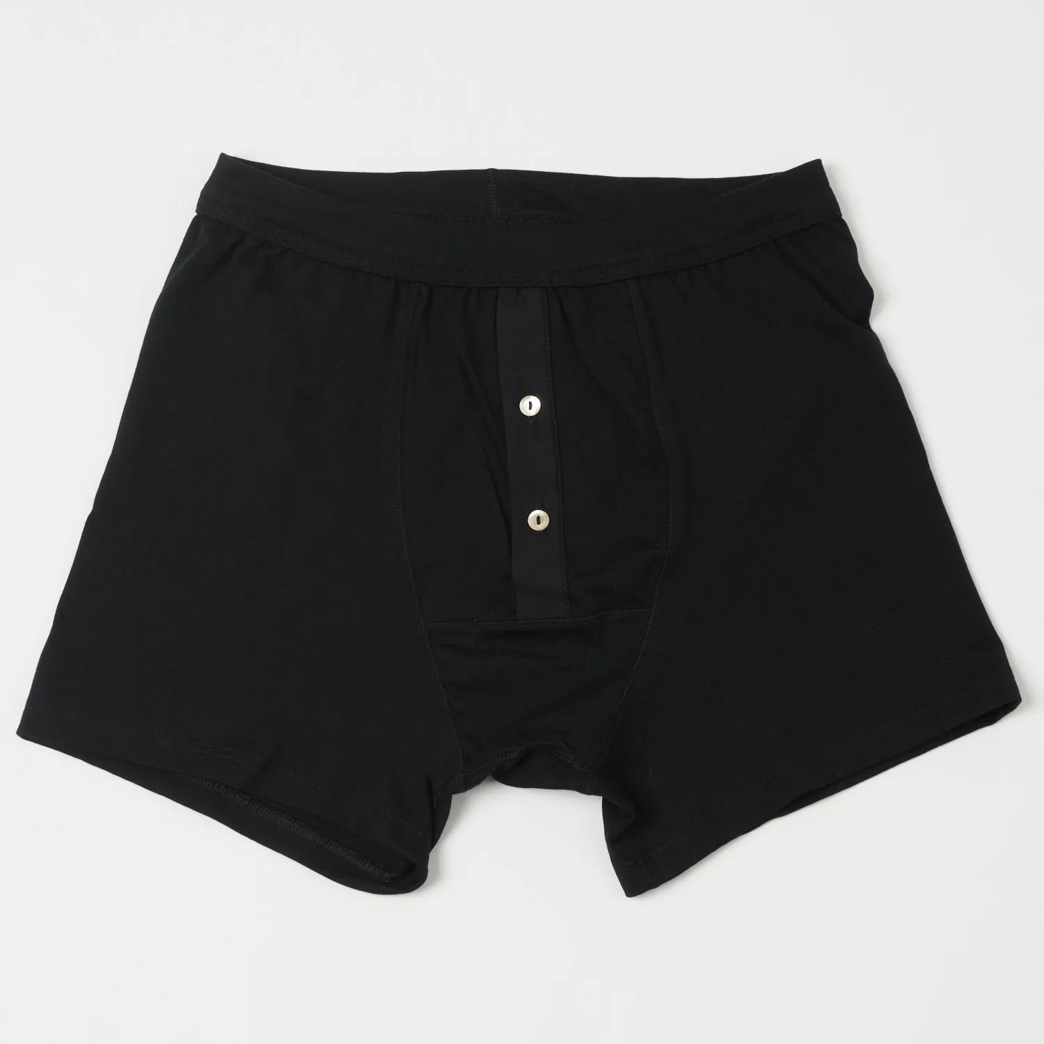 Merz b. Schwanen 255 Button Fly Boxer Brief - Deep Black sold by Son of a Stag