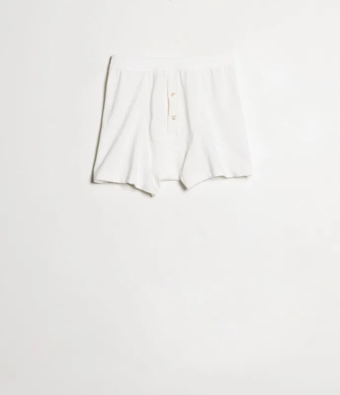 Merz b. Schwanen 255 Button Fly Boxer Brief - White sold by Son of a Stag