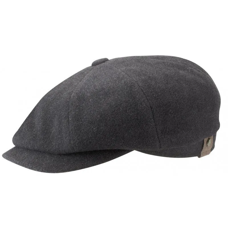 Stetson Hatteras Wool/Cashmere Flat Cap - Charcoal sold by Son of a Stag