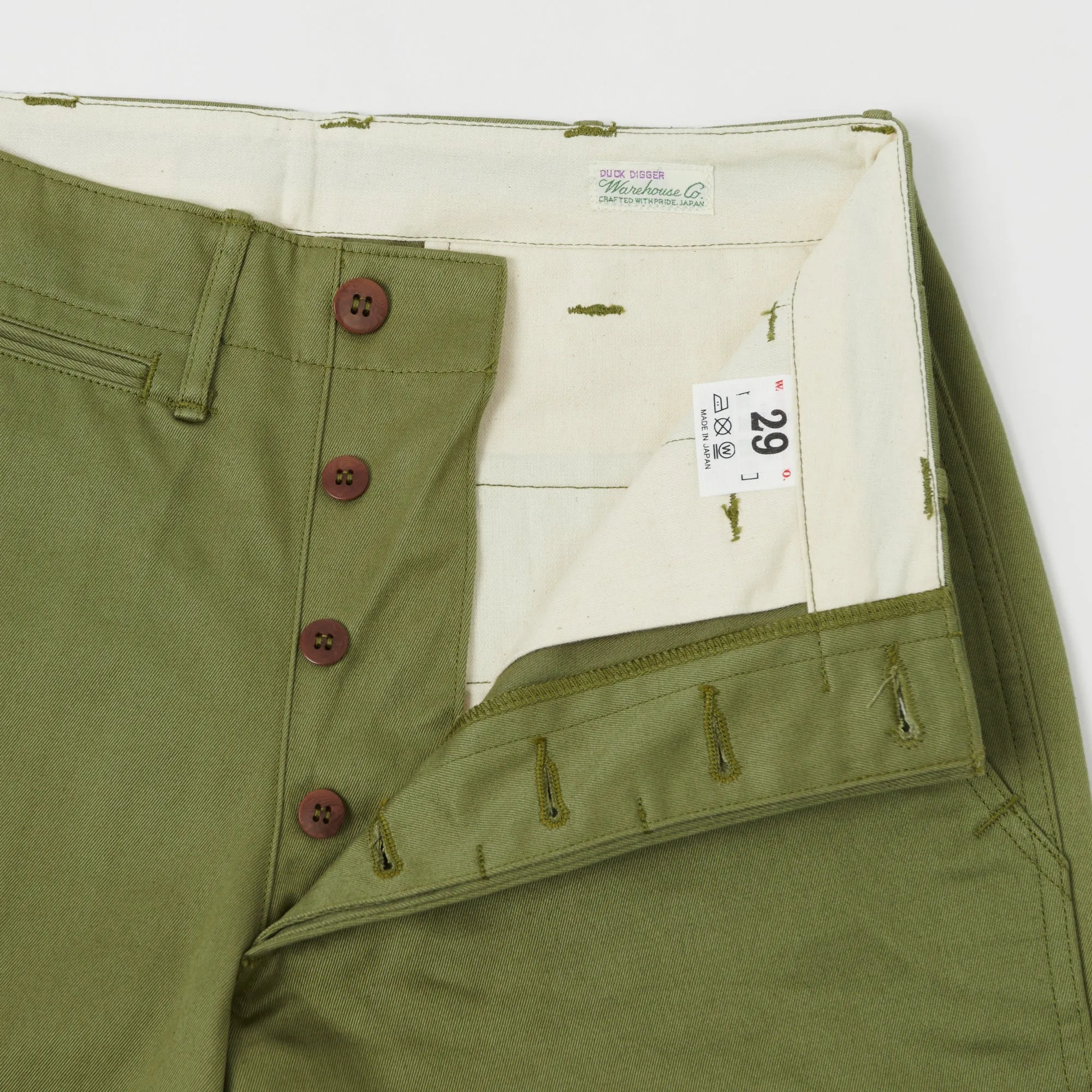 Warehouse & Co 1082 Duck Digger Chino - Green sold by Son of a Stag product image thumbnail 3
