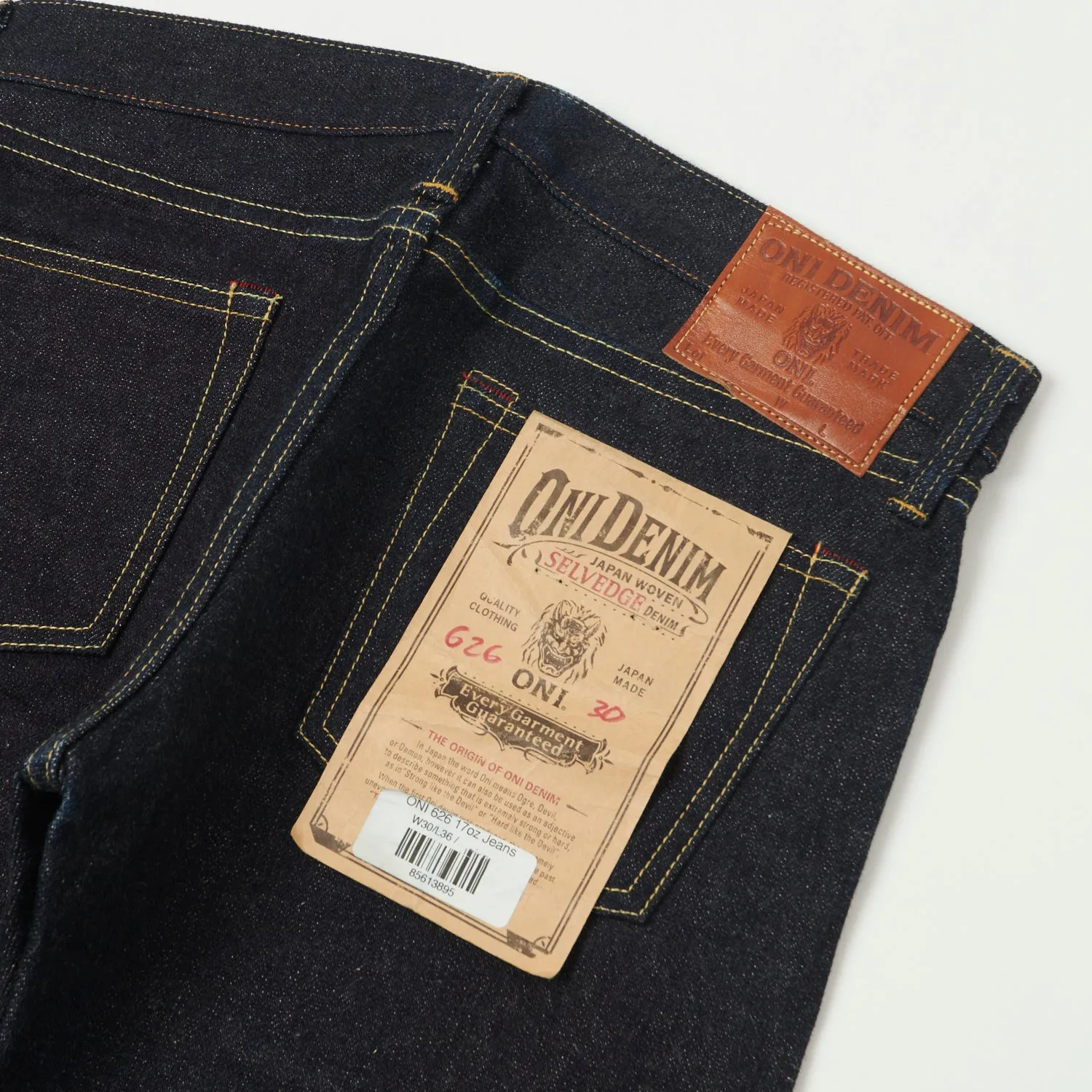 ONI Denim 626 17oz Slim Tapered Jean - Raw sold by Son of a Stag product image thumbnail 2