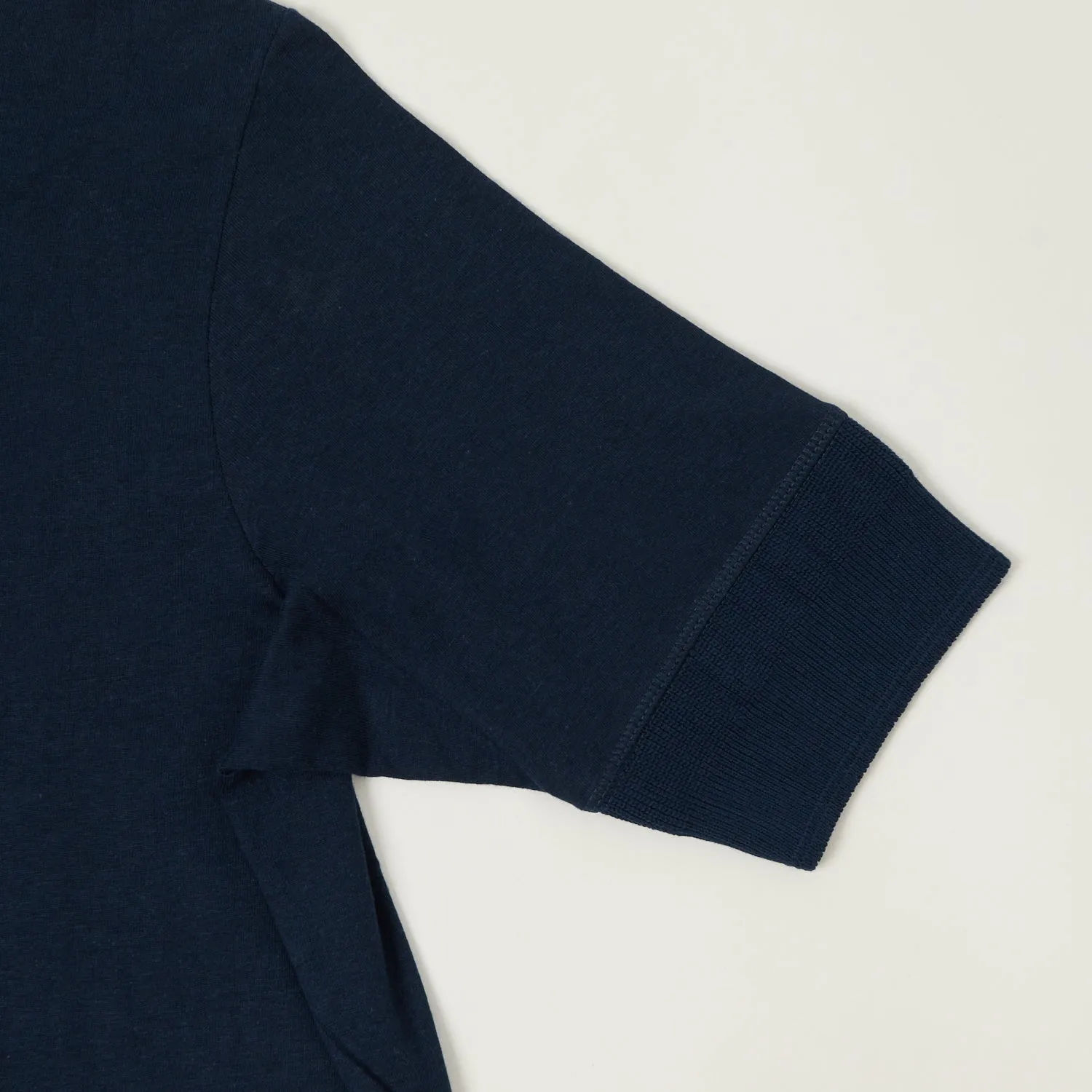 Merz b. Schwanen 103 Lightweight Short Sleeve Henley - Ink Blue sold by Son of a Stag product image thumbnail 3