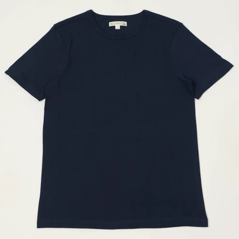Merz b. Schwanen 1950s Classic Lightweight T-Shirt - Ink Blue sold by Son of a Stag