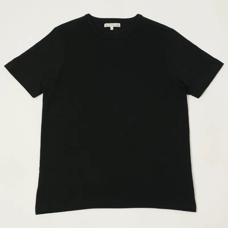Merz b. Schwanen 1950s Classic Lightweight T-Shirt - Deep Black sold by Son of a Stag