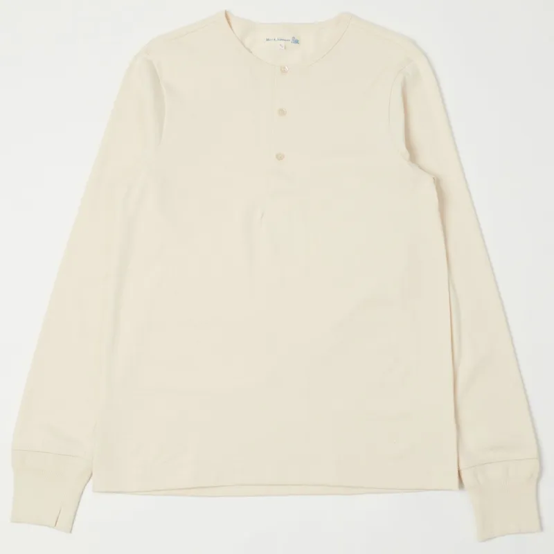 Merz b. Schwanen 206 Long Sleeve Henley - Nature sold by Son of a Stag