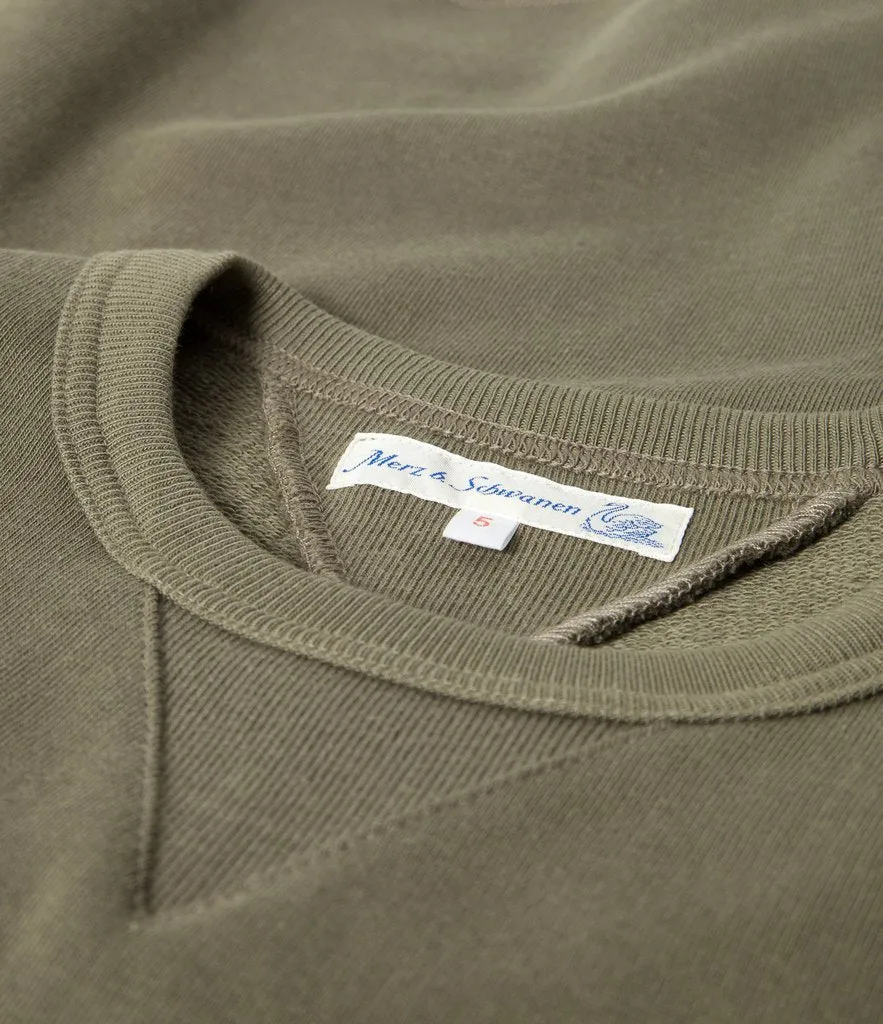 Merz b. Schwanen 346 Classic Sweatshirt - Army Green sold by Son of a Stag product image thumbnail 2