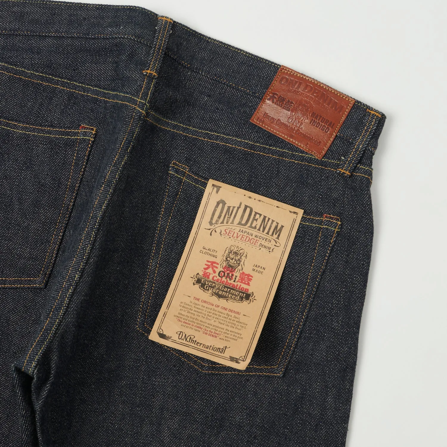 ONI Denim 552 Natural Indigo Secret Denim 20oz Slim Straight Jean - Raw sold by Son of a Stag product image thumbnail 2