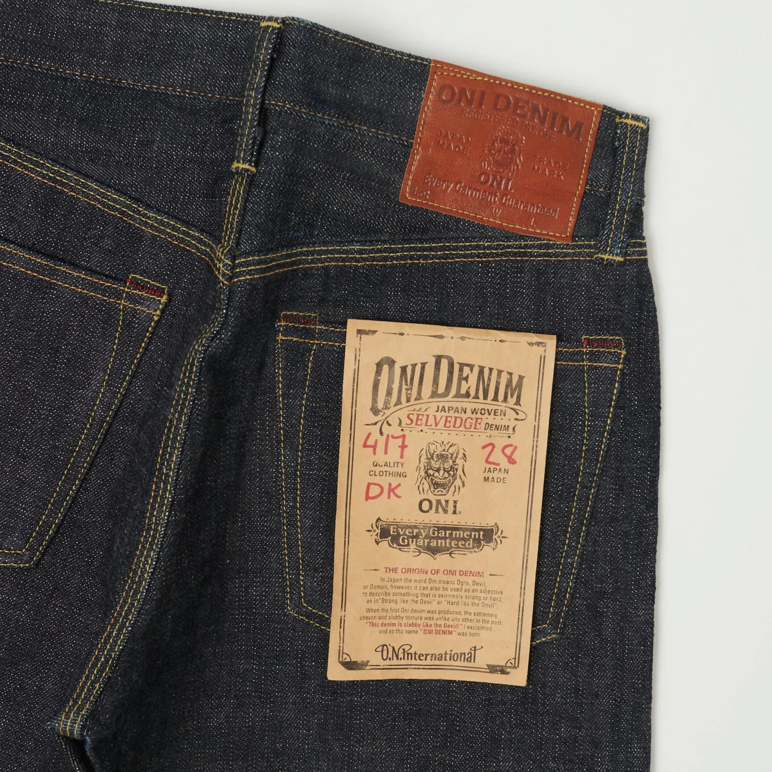 ONI Denim 417DK 14oz Slim Straight Jean - Raw sold by Son of a Stag product image thumbnail 2