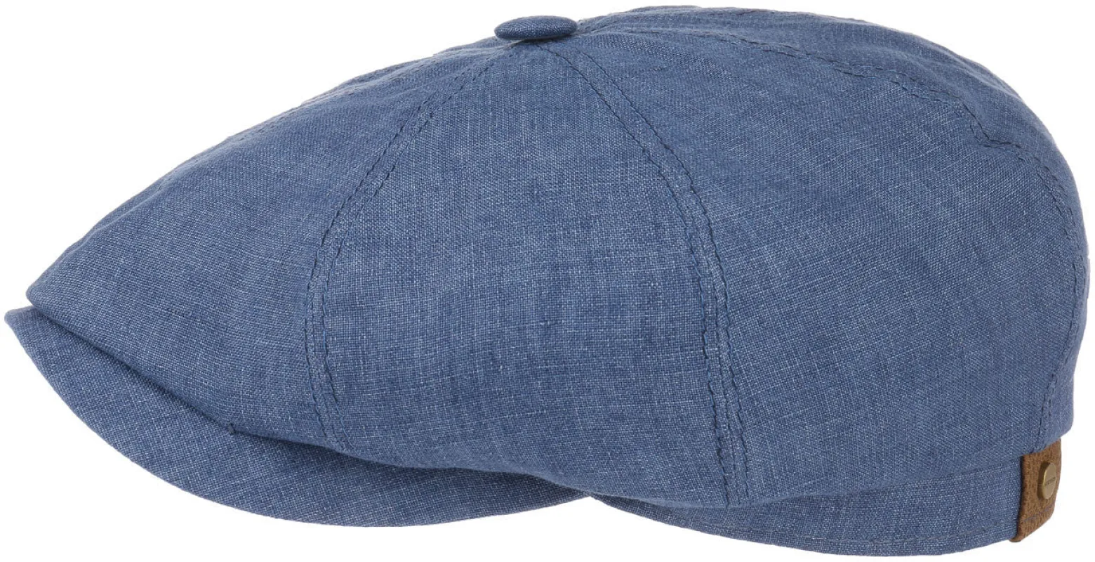 Stetson Hatteras Linen Flat Cap - Blue sold by Son of a Stag