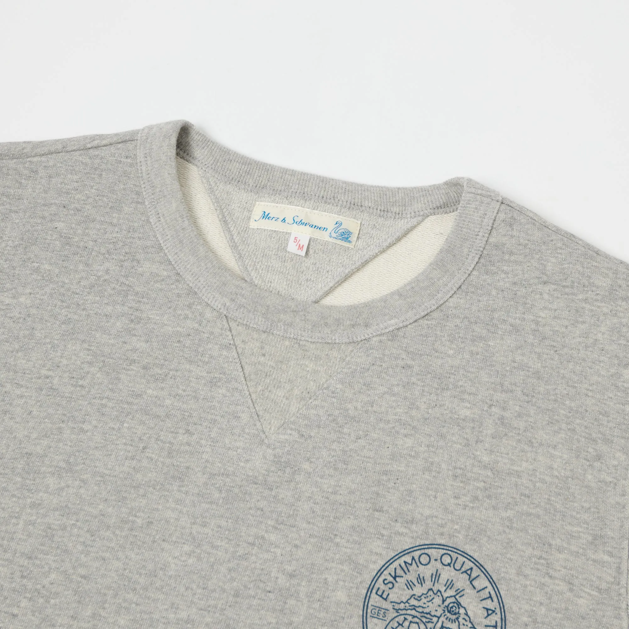 Merz b. Schwanen 344 Eskimo Print Sweatshirt - Grey Melange sold by Son of a Stag product image thumbnail 2