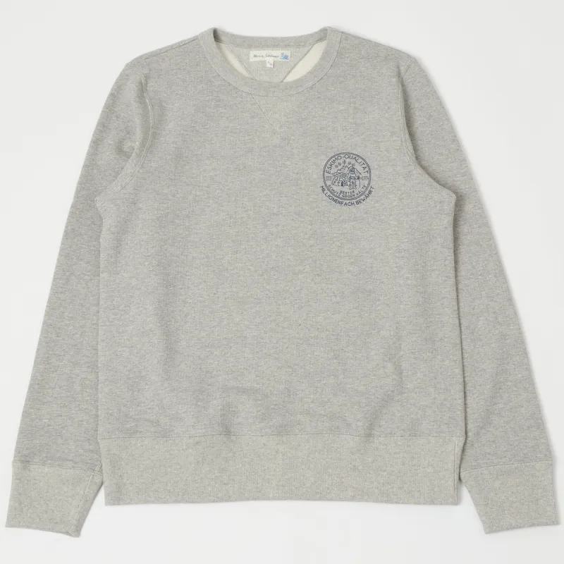 Merz b. Schwanen 344 Eskimo Print Sweatshirt - Grey Melange made by Merz B. Schwanen