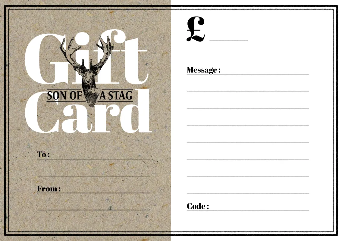 Gift Cards sold by Son of a Stag