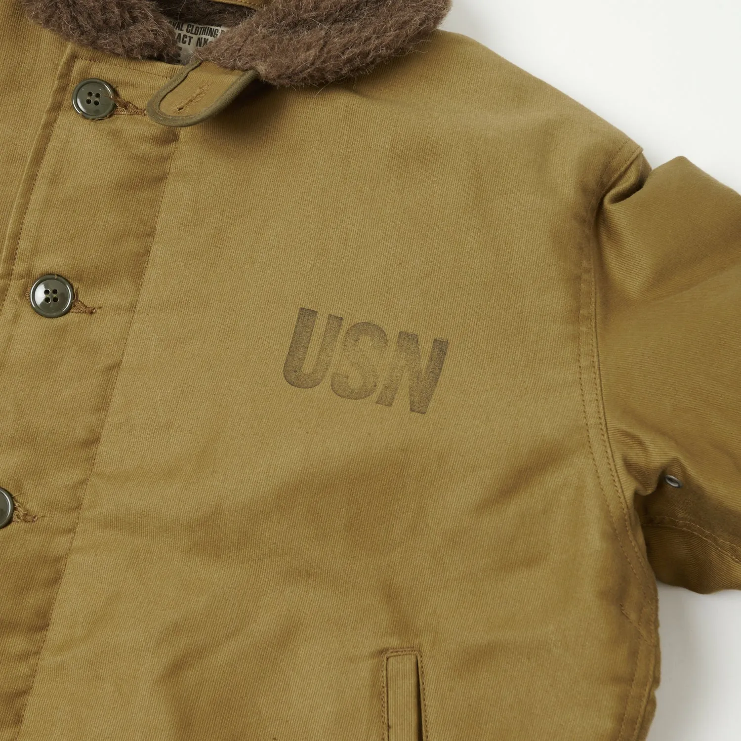 Buzz Rickson's U.S. Navy N-1 Deck Jacket - Khaki Demotex sold by Son of a Stag product image thumbnail 3